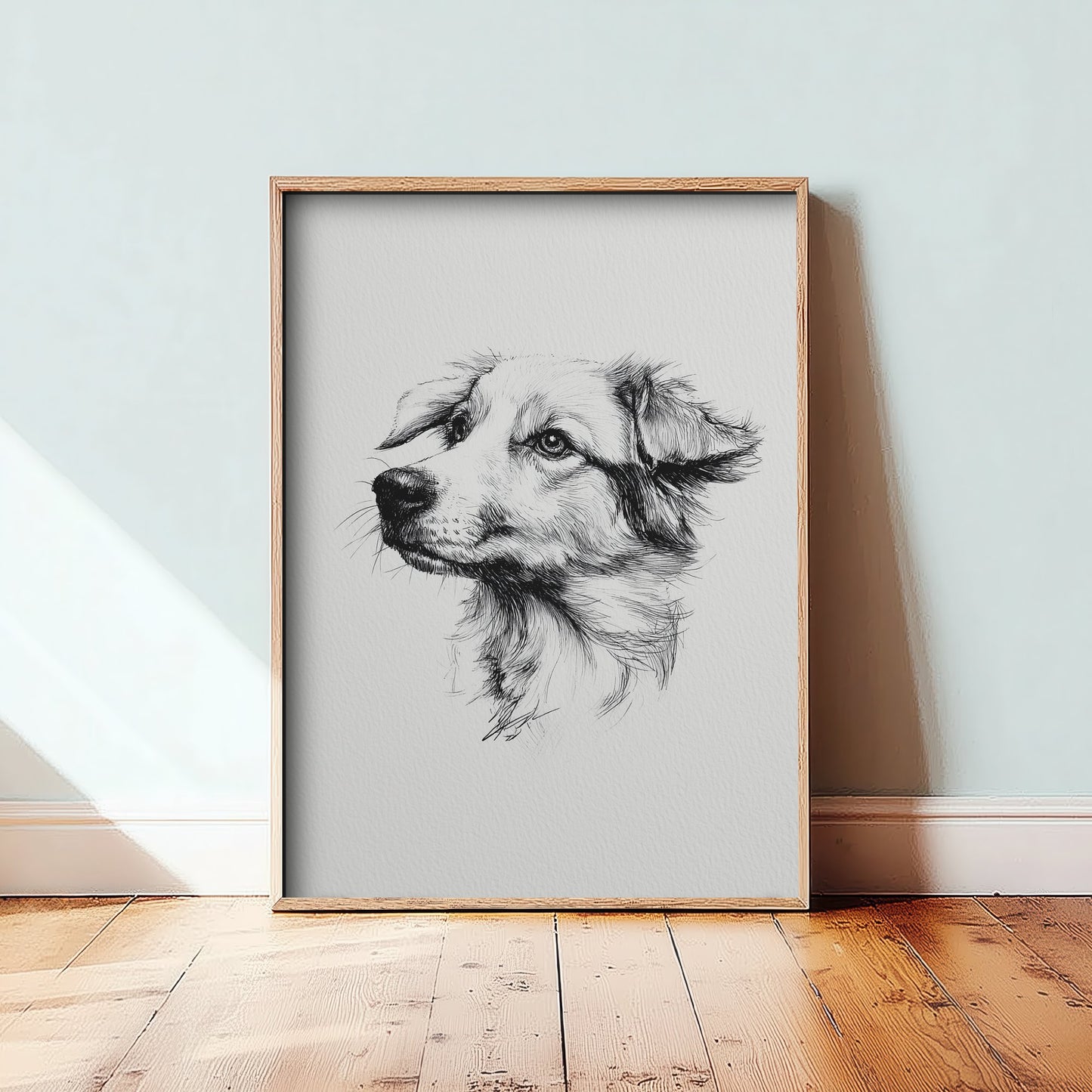 Dog Ink Drawing Art Print - Pen Sketch Animal Poster - Fine Line Illustration - Dog Portrait 3/3