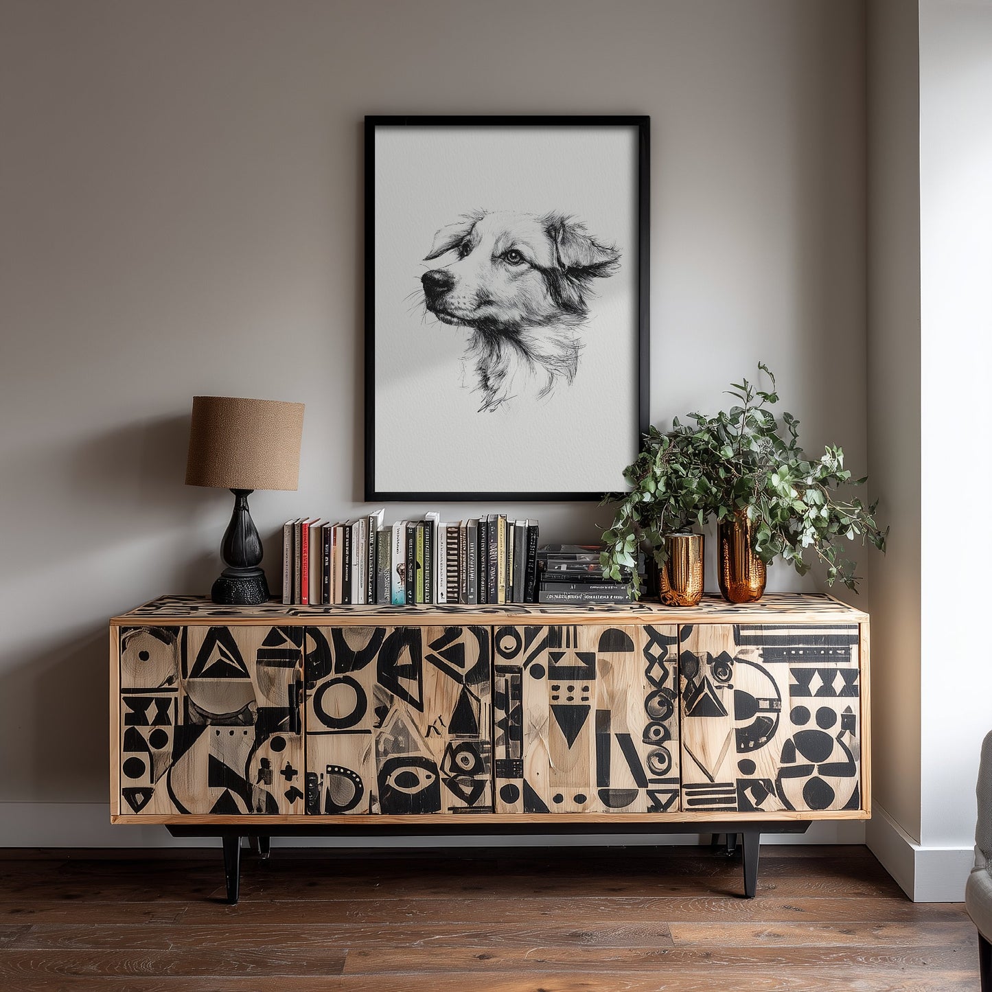 Dog Ink Drawing Art Print - Pen Sketch Animal Poster - Fine Line Illustration - Dog Portrait 3/3