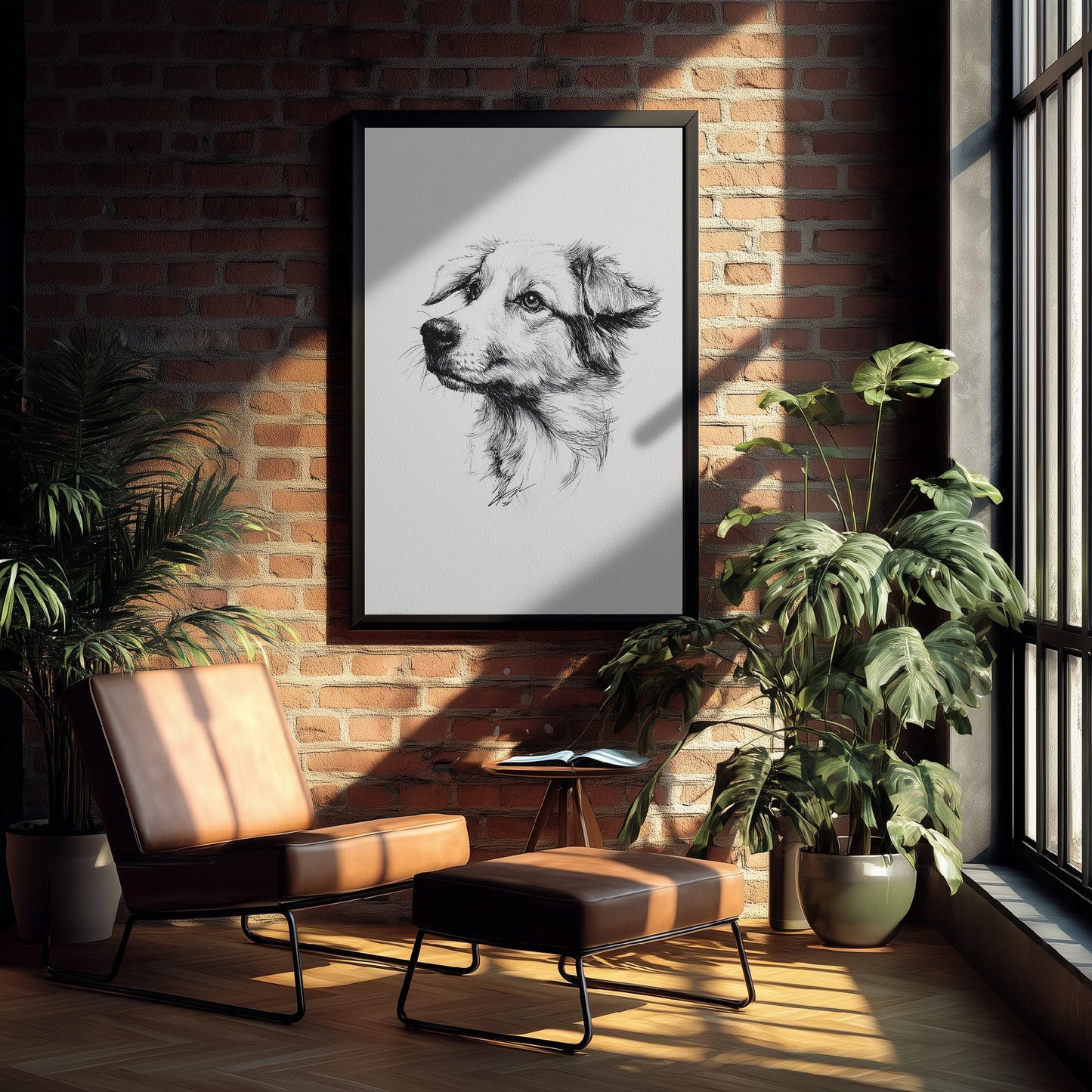 Dog Ink Drawing Art Print - Pen Sketch Animal Poster - Fine Line Illustration - Dog Portrait 3/3