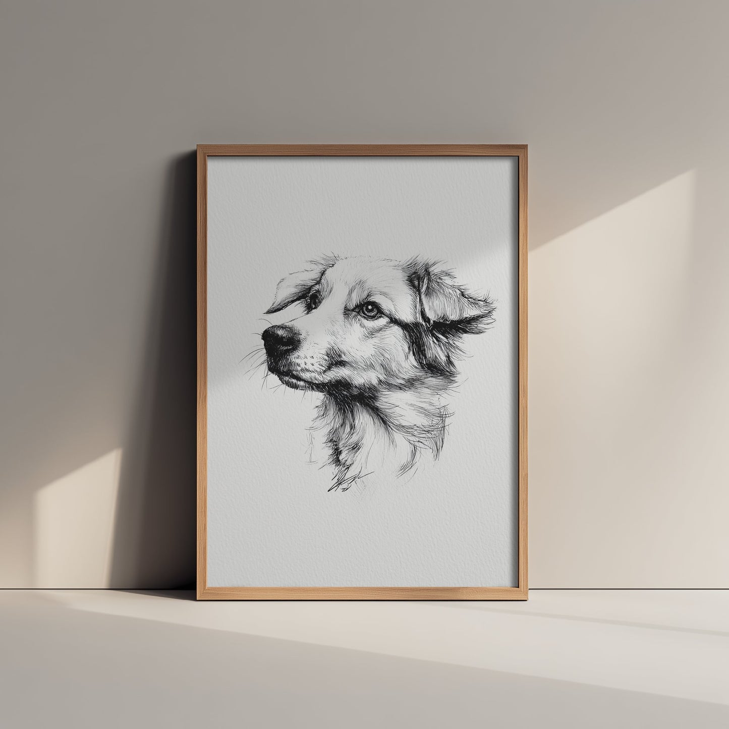 Dog Ink Drawing Art Print - Pen Sketch Animal Poster - Fine Line Illustration - Dog Portrait 3/3
