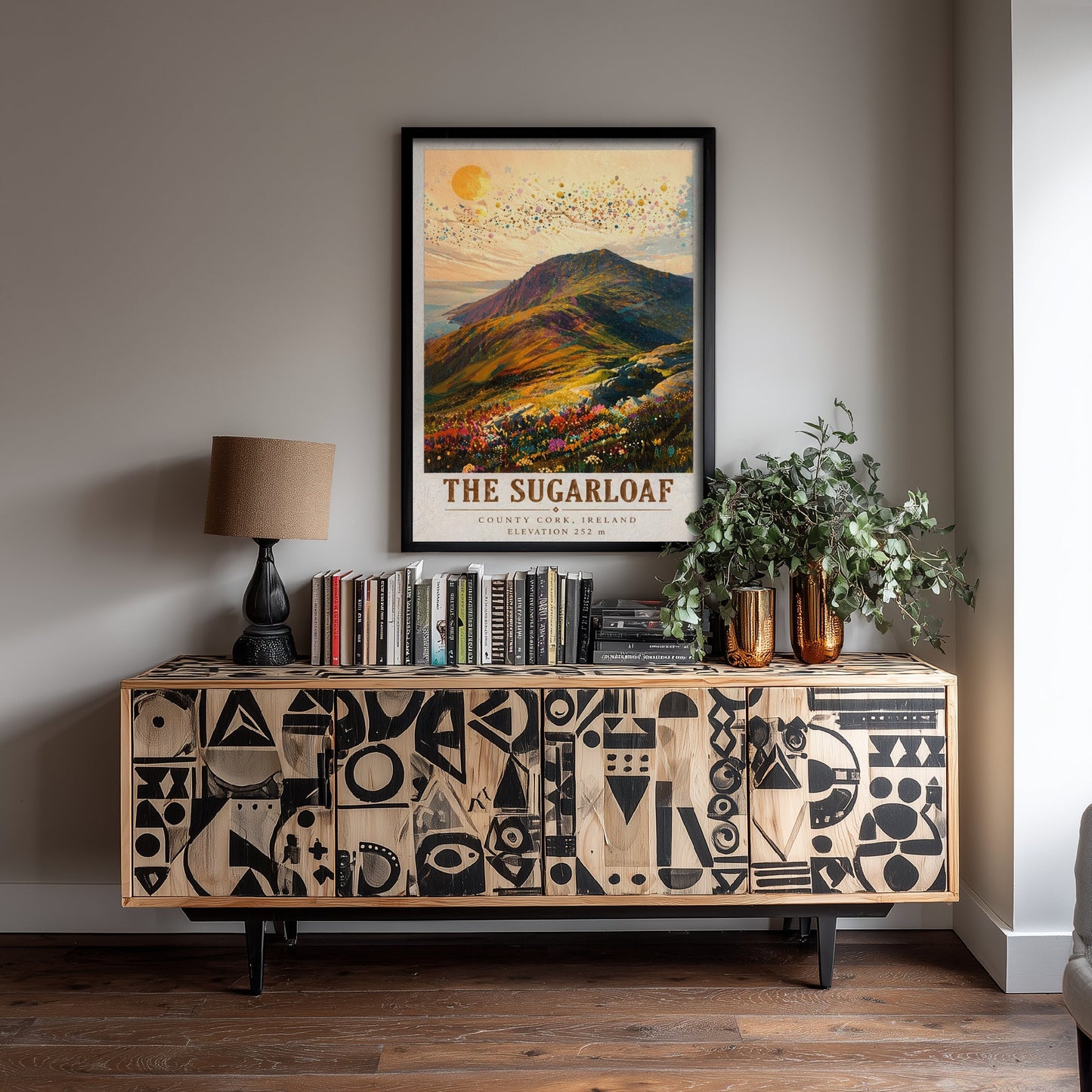 The Sugarloaf Travel Poster - County Cork Ireland Art Print - Vibrant Mountain Painting - Irish Landscape 1/3