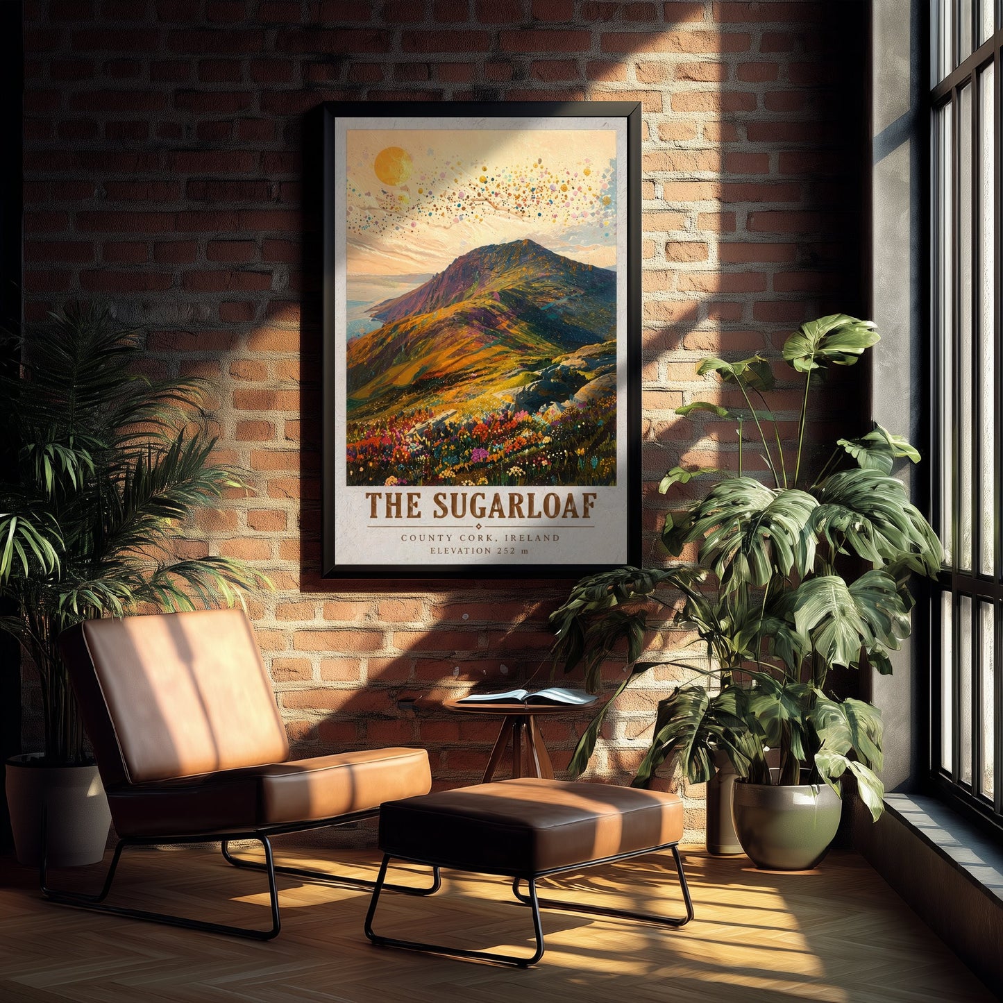 The Sugarloaf Travel Poster - County Cork Ireland Art Print - Vibrant Mountain Painting - Irish Landscape 1/3