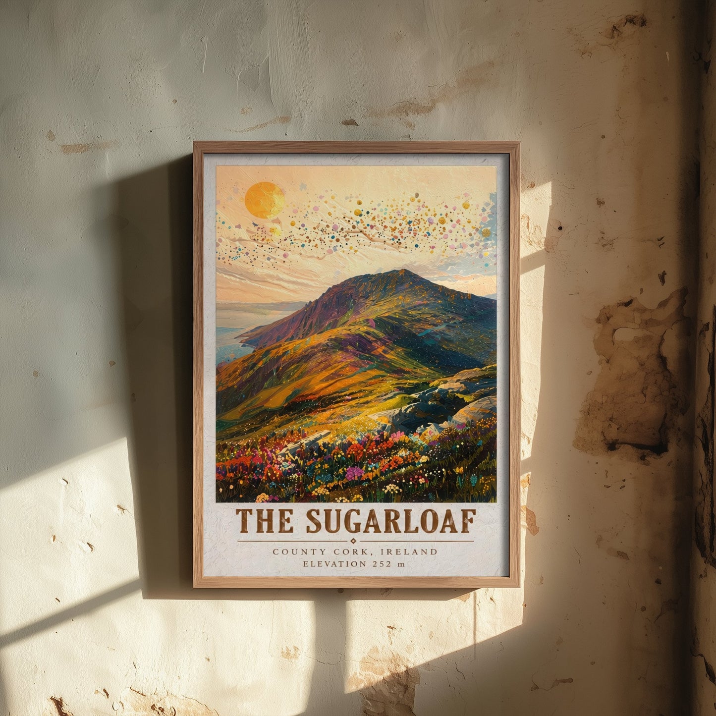 The Sugarloaf Travel Poster - County Cork Ireland Art Print - Vibrant Mountain Painting - Irish Landscape 1/3