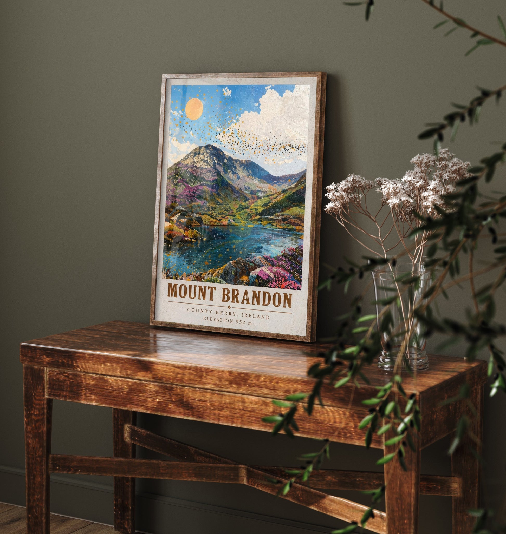 Mount Brandon Travel Poster - County Kerry Ireland Art Print - Vibrant Mountain Painting - Irish Landscape 2/3