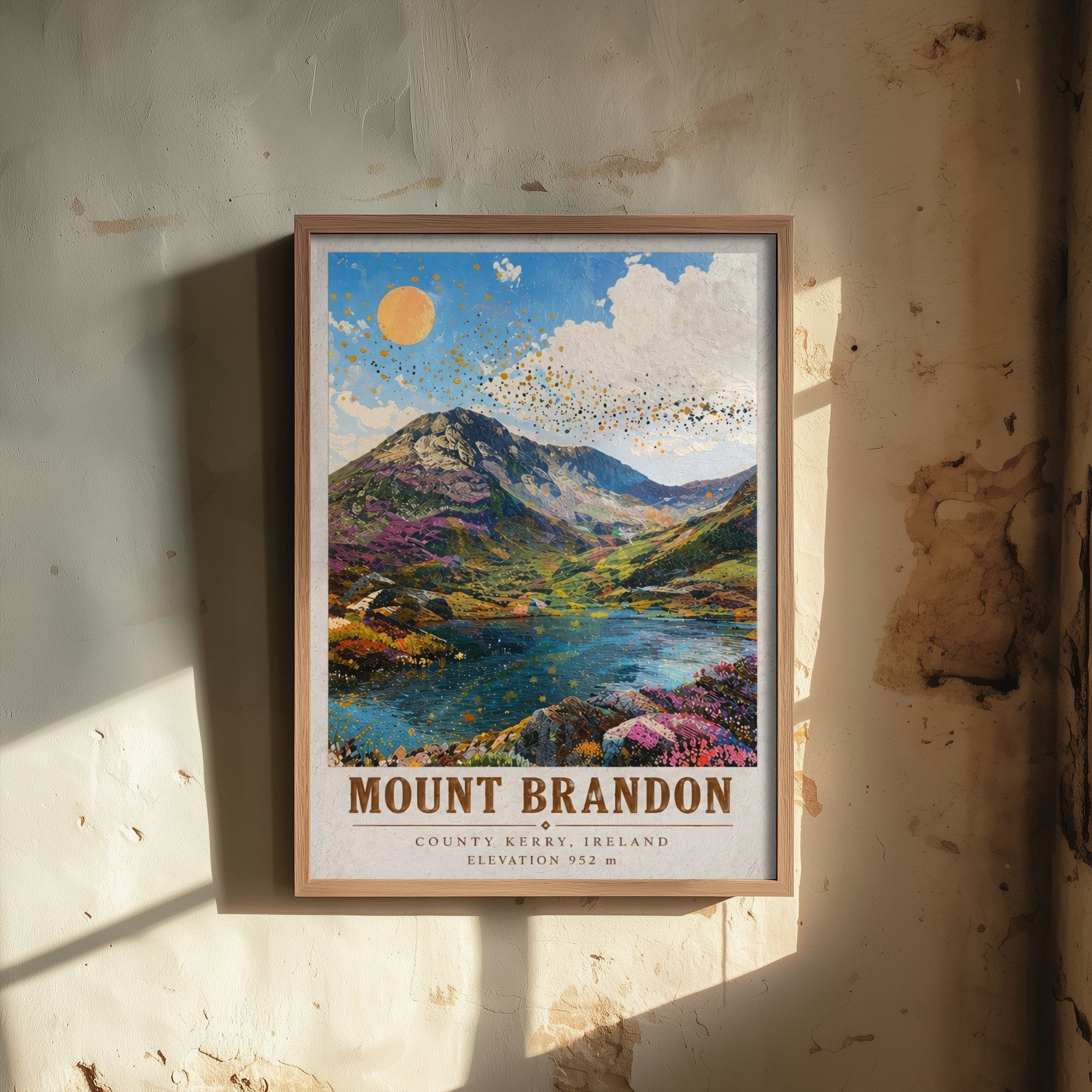 Mount Brandon Travel Poster - County Kerry Ireland Art Print - Vibrant Mountain Painting - Irish Landscape 2/3