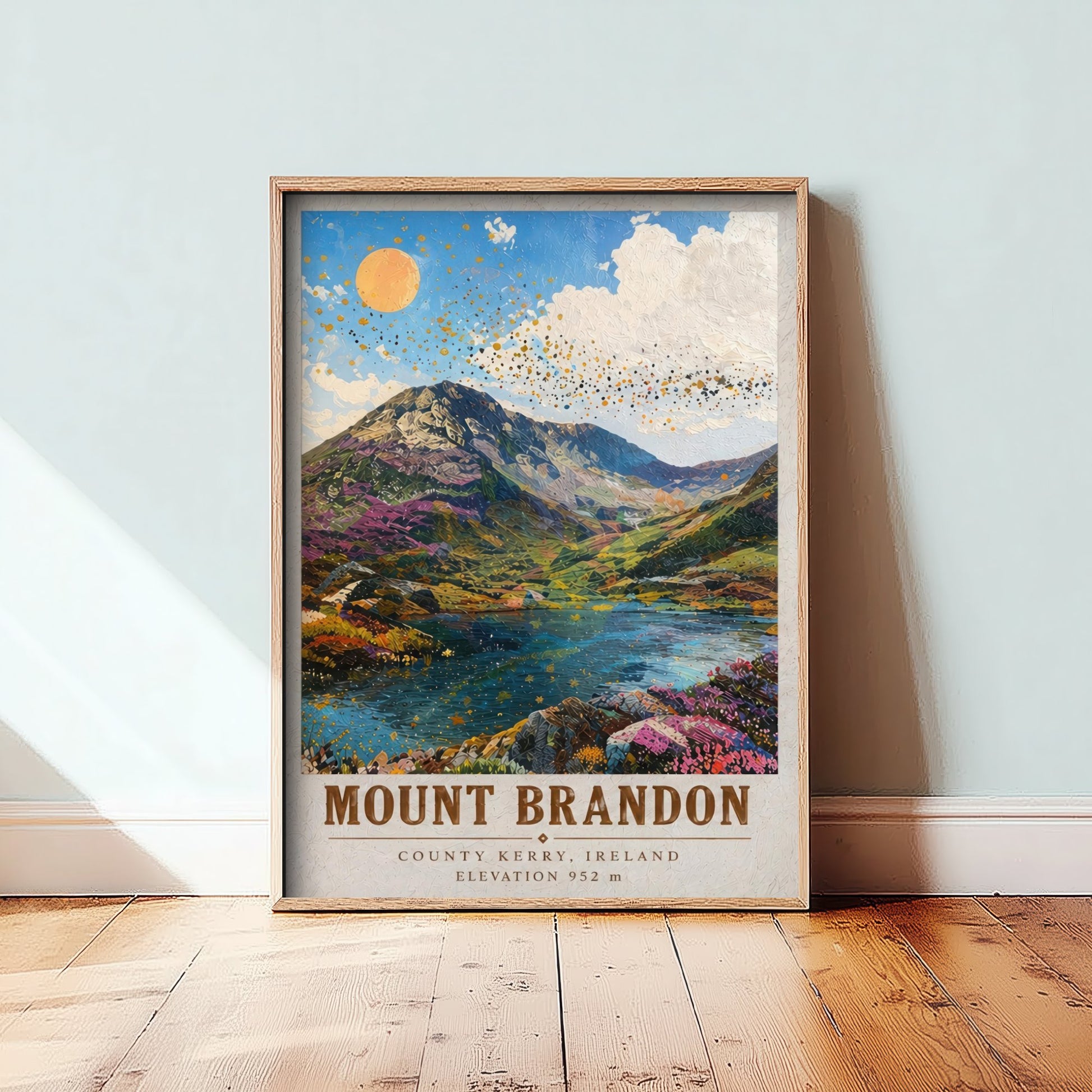 Mount Brandon Travel Poster - County Kerry Ireland Art Print - Vibrant Mountain Painting - Irish Landscape 2/3