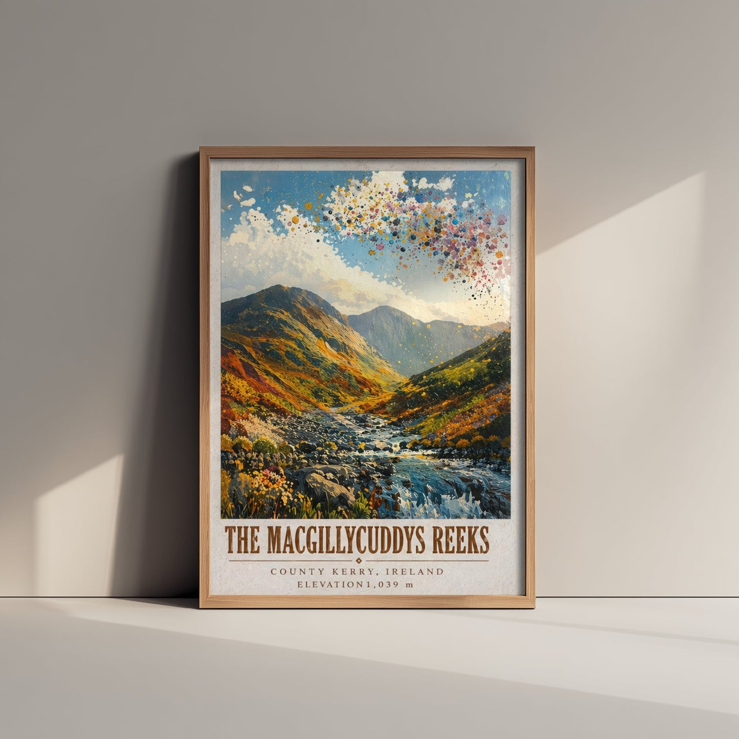 MacGillycuddys Reeks Travel Poster - County Kerry Ireland Art Print - Mountain Painting - Irish Landscape 3/3