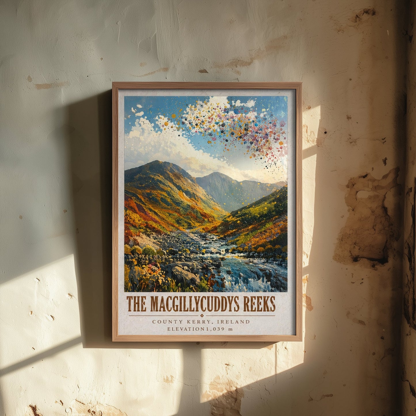 MacGillycuddys Reeks Travel Poster - County Kerry Ireland Art Print - Mountain Painting - Irish Landscape 3/3