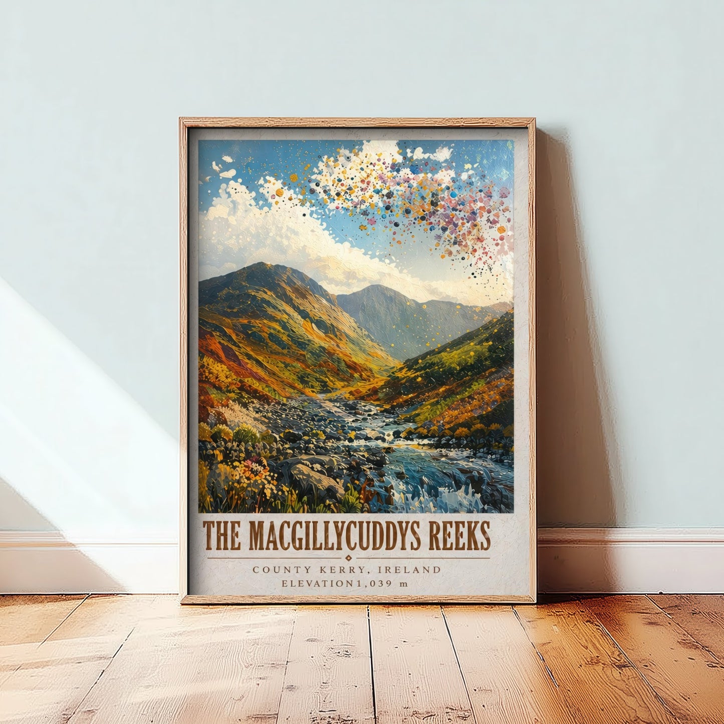 MacGillycuddys Reeks Travel Poster - County Kerry Ireland Art Print - Mountain Painting - Irish Landscape 3/3