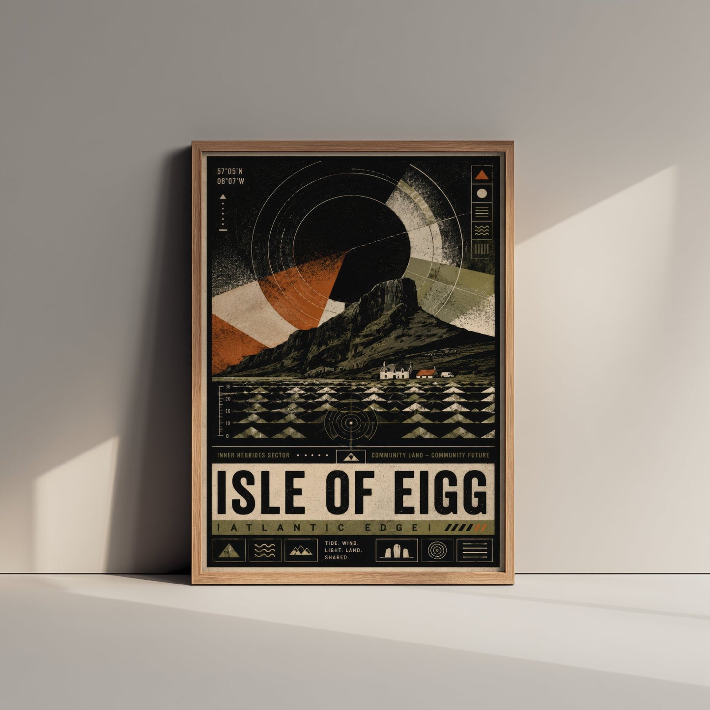 Isle of Eigg Scotland Travel Poster - Inner Hebrides Art Print - Retro Island Illustration - An Sgurr Visit 1/3