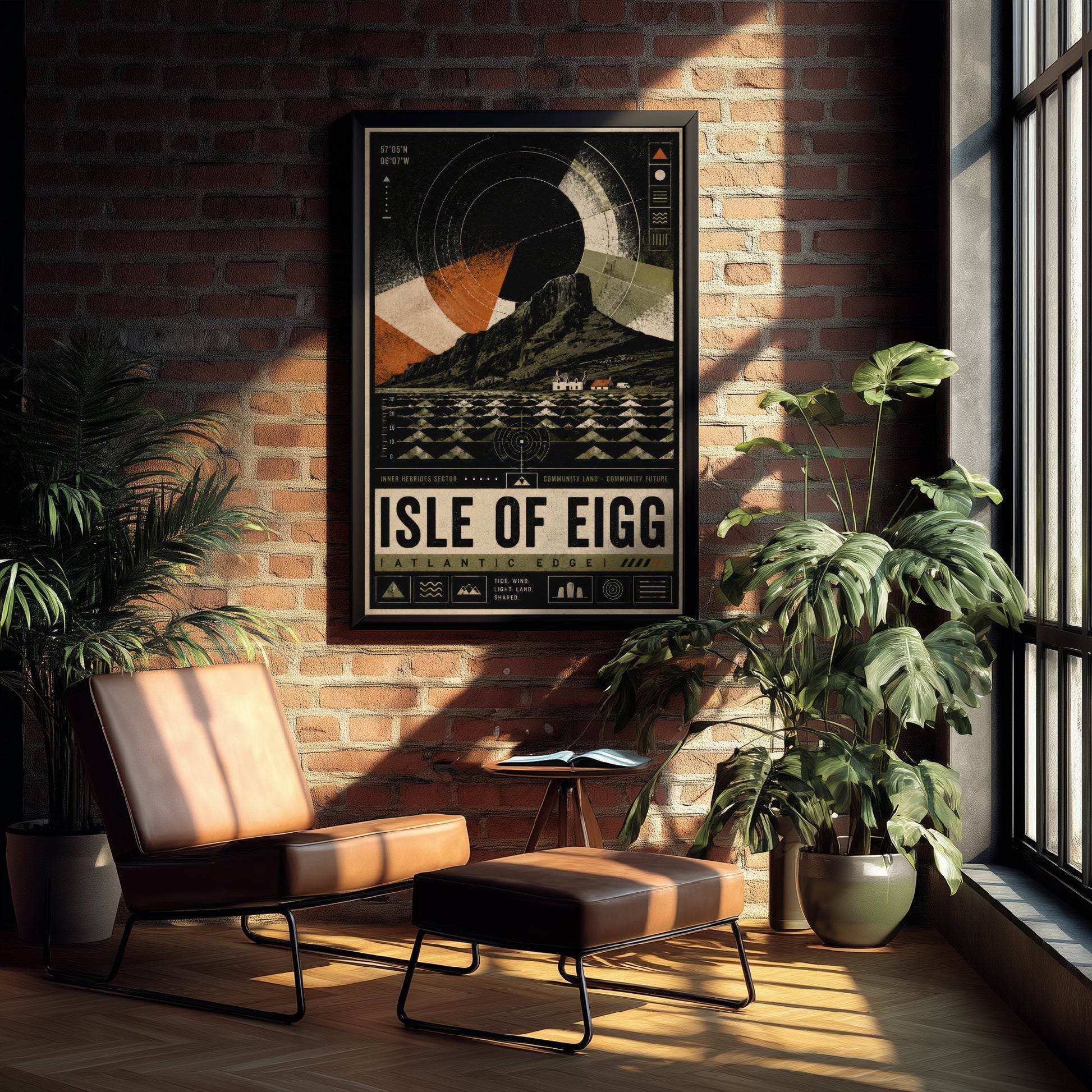 Isle of Eigg Scotland Travel Poster - Inner Hebrides Art Print - Retro Island Illustration - An Sgurr Visit 1/3