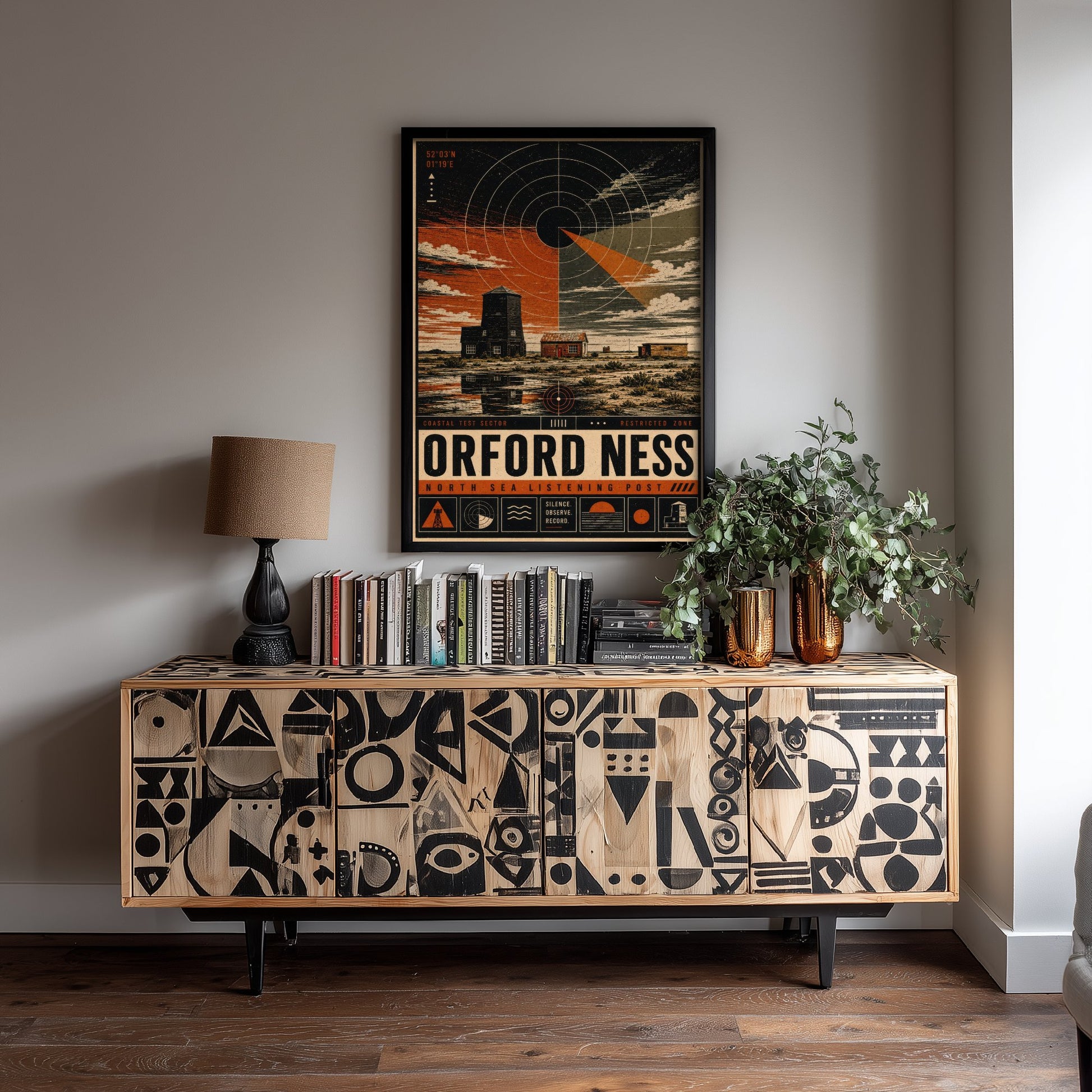 Orford Ness Suffolk Travel Poster - North Sea Coast Art Print - Retro Illustration - Lighthouse Shingle Spit 2/3