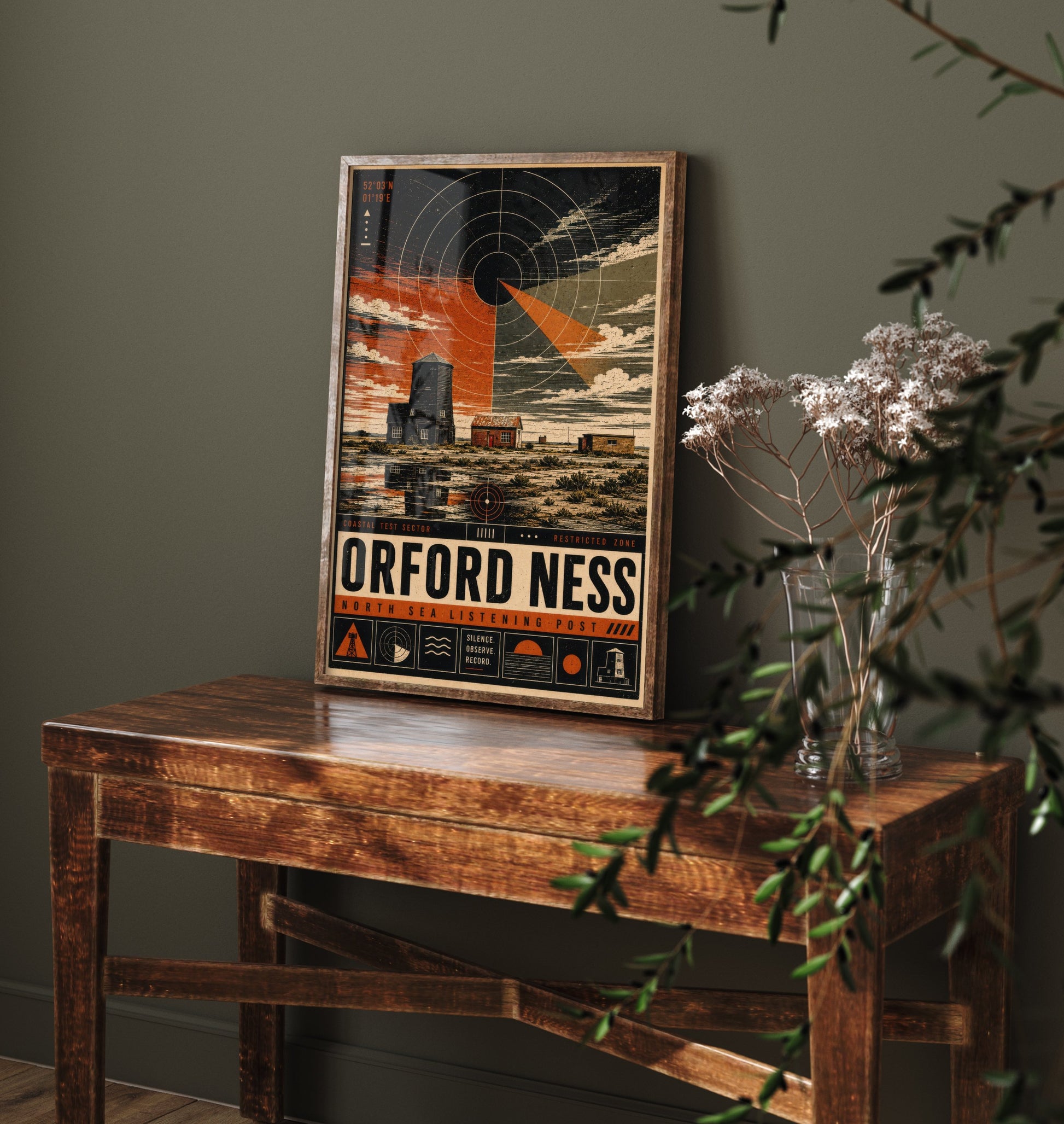 Orford Ness Suffolk Travel Poster - North Sea Coast Art Print - Retro Illustration - Lighthouse Shingle Spit 2/3