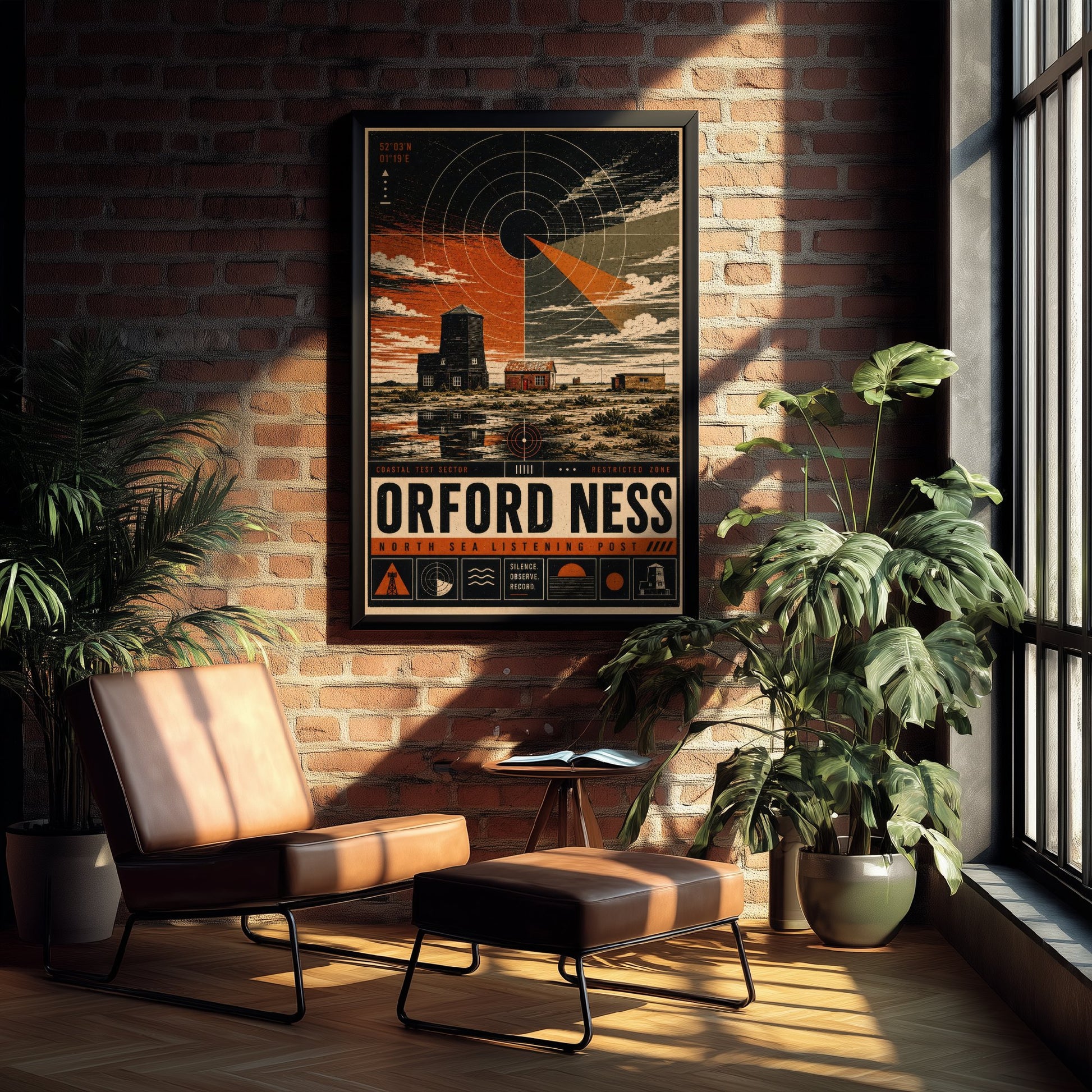 Orford Ness Suffolk Travel Poster - North Sea Coast Art Print - Retro Illustration - Lighthouse Shingle Spit 2/3