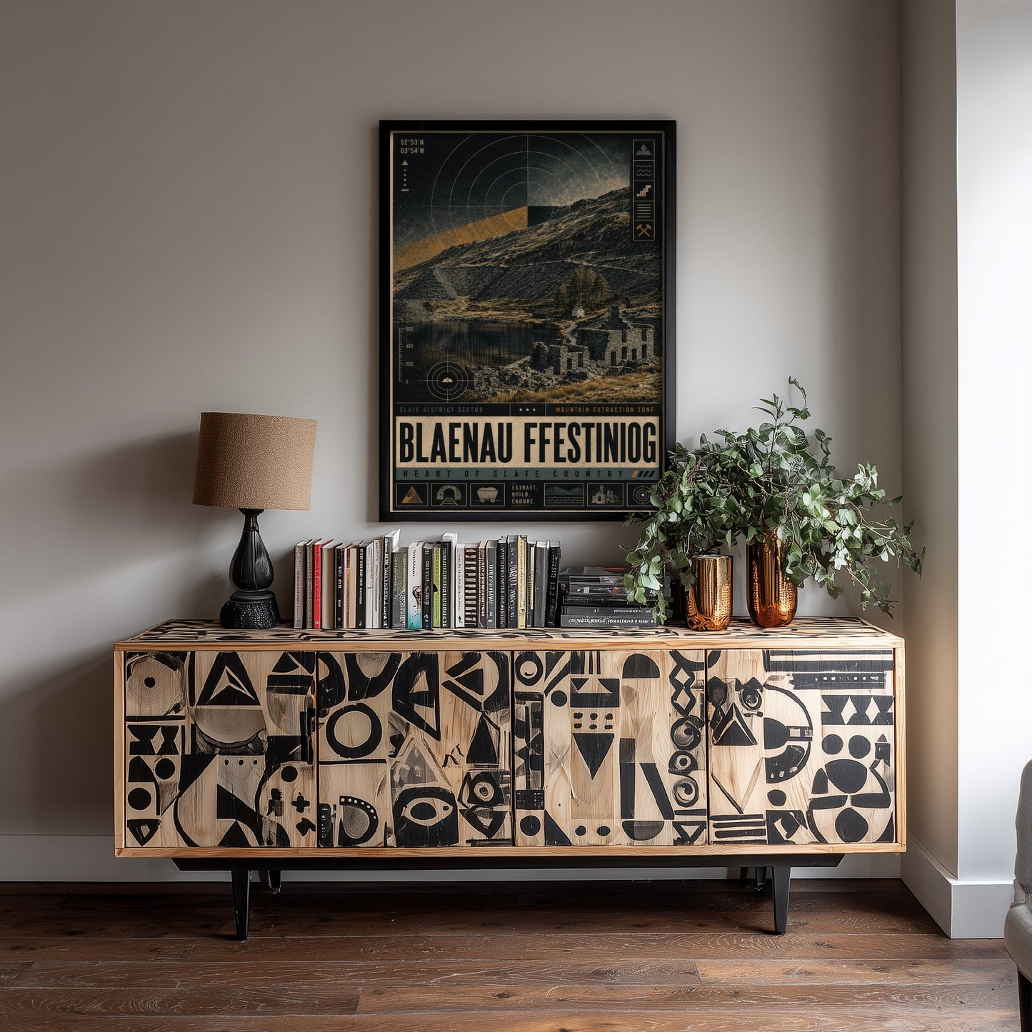 Blaenau Ffestiniog Wales Travel Poster - Slate Country Art Print - Retro Illustration - Welsh Quarry Town 3/3