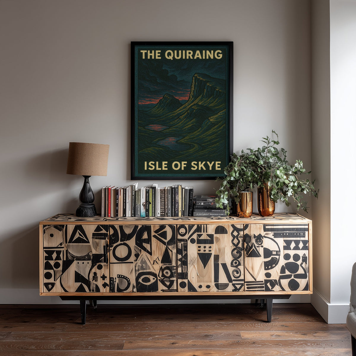 The Quiraing Travel Poster - Isle of Skye Art Print - Moody Woodcut Landscape - Scotland 3/3