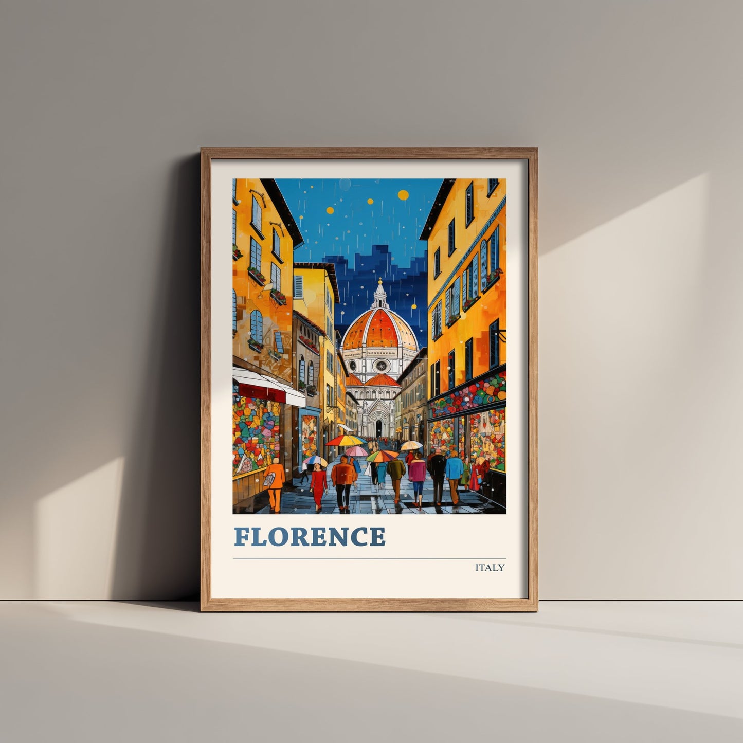 Florence Italy Travel Poster - Duomo Art Print - Vibrant Cityscape Illustration - Tuscany City Visit 2/3
