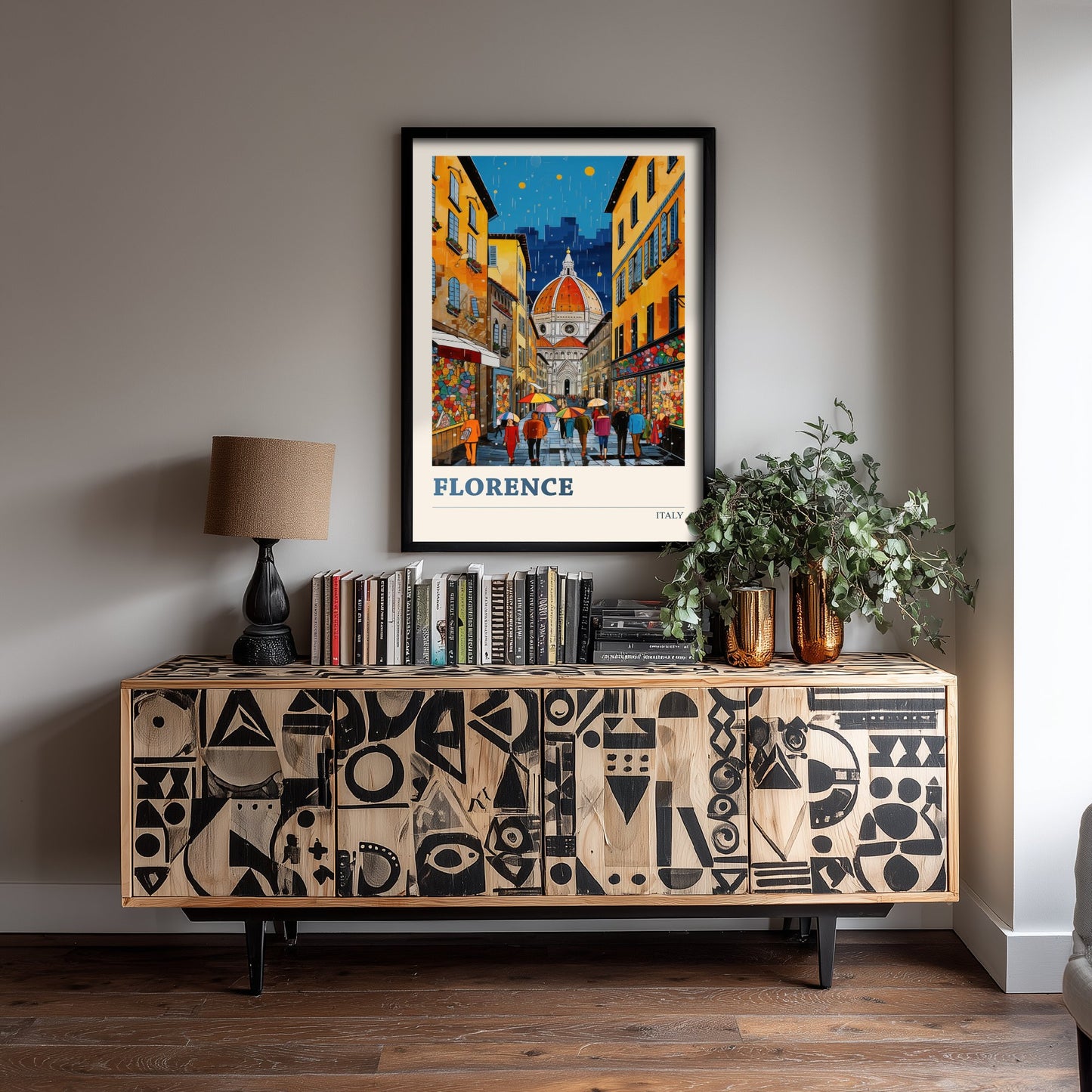 Florence Italy Travel Poster - Duomo Art Print - Vibrant Cityscape Illustration - Tuscany City Visit 2/3