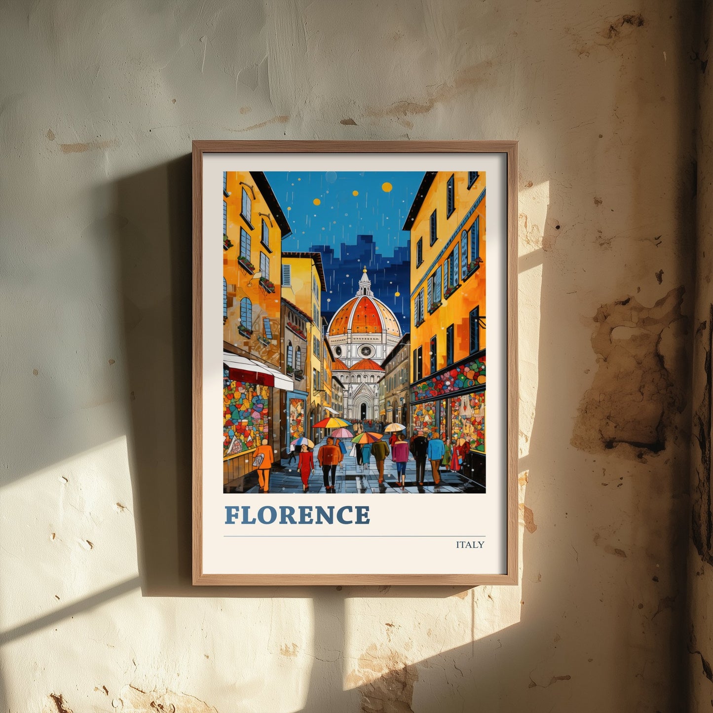 Florence Italy Travel Poster - Duomo Art Print - Vibrant Cityscape Illustration - Tuscany City Visit 2/3