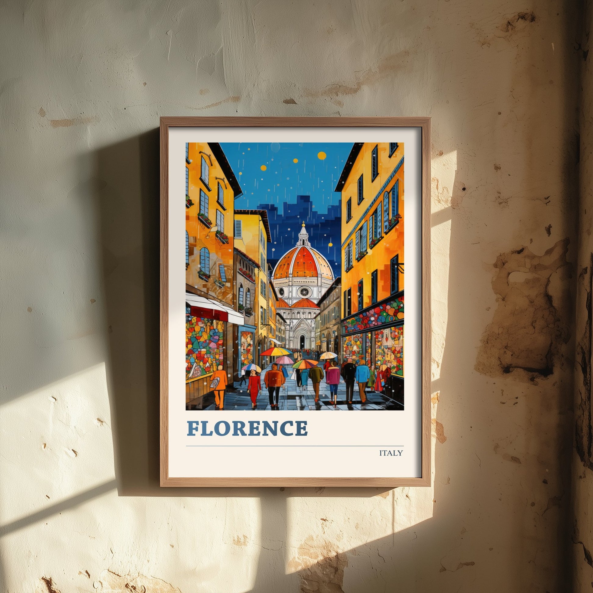 Florence Italy Travel Poster - Duomo Art Print - Vibrant Cityscape Illustration - Tuscany City Visit 2/3