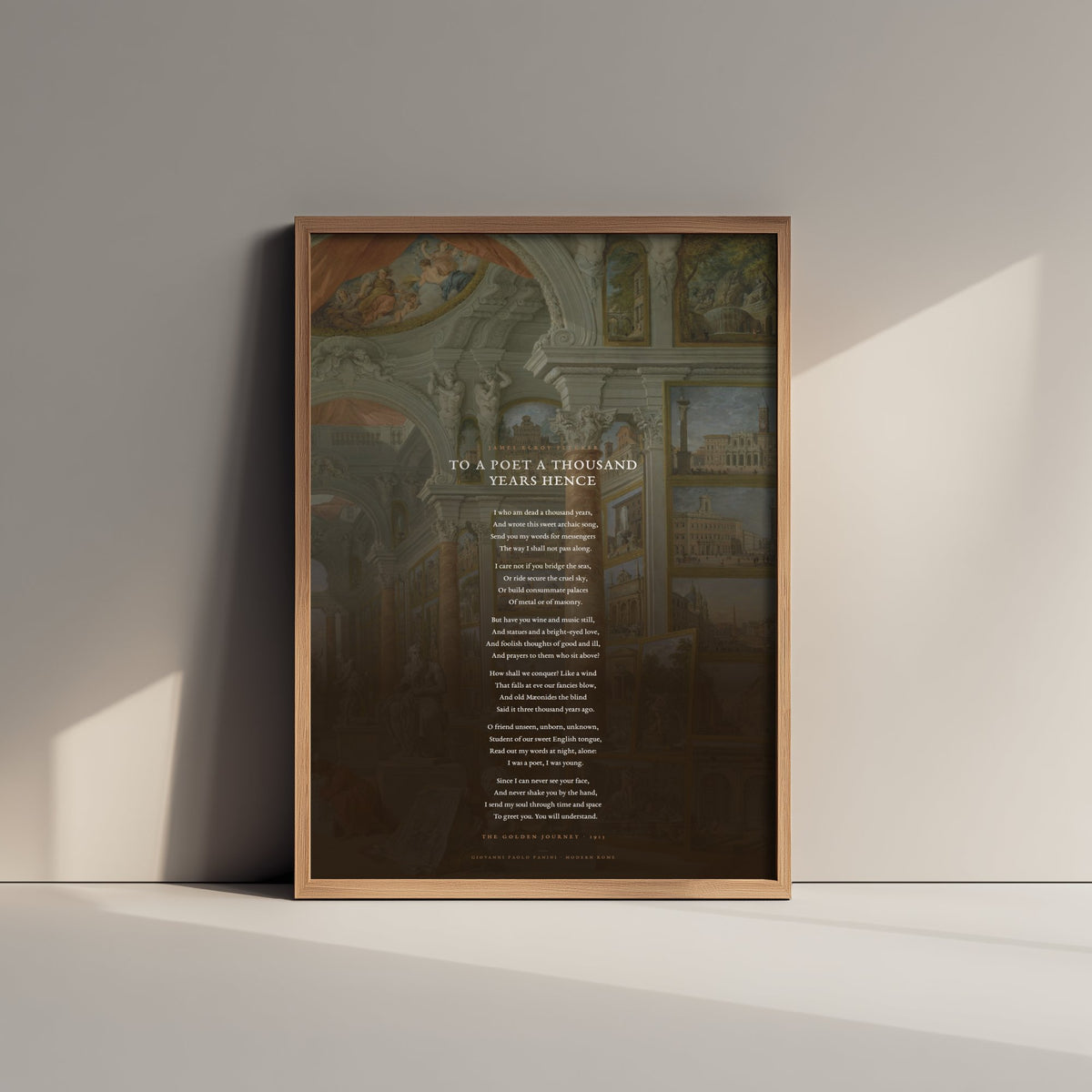 To a Poet a Thousand Years Hence by James Elroy Flecker Art Print - Full Poem over Modern Rome Classic Painting - Poetry Poster