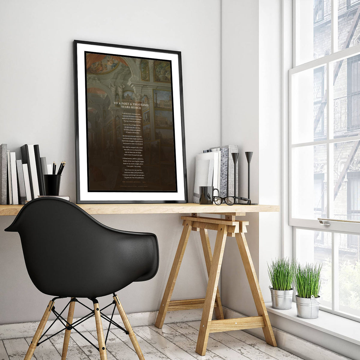 To a Poet a Thousand Years Hence by James Elroy Flecker Art Print - Full Poem over Modern Rome Classic Painting - Poetry Poster