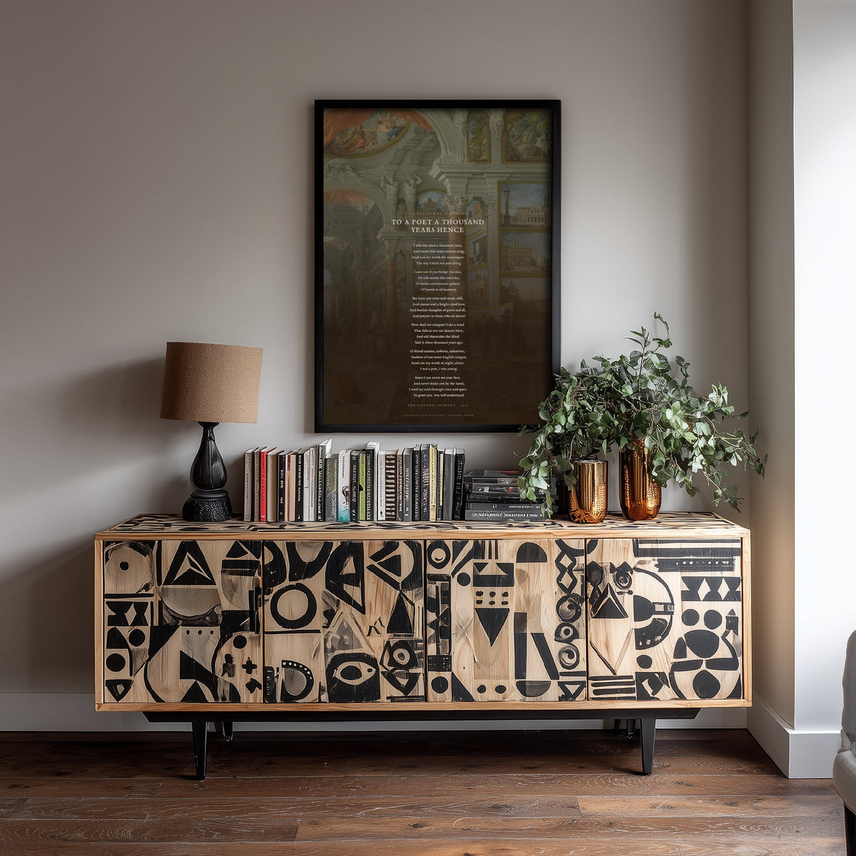 To a Poet a Thousand Years Hence by James Elroy Flecker Art Print - Full Poem over Modern Rome Classic Painting - Poetry Poster