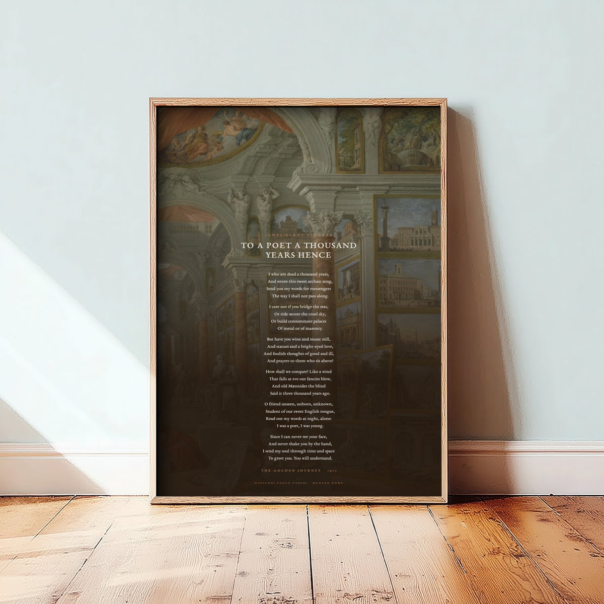 To a Poet a Thousand Years Hence by James Elroy Flecker Art Print - Full Poem over Modern Rome Classic Painting - Poetry Poster