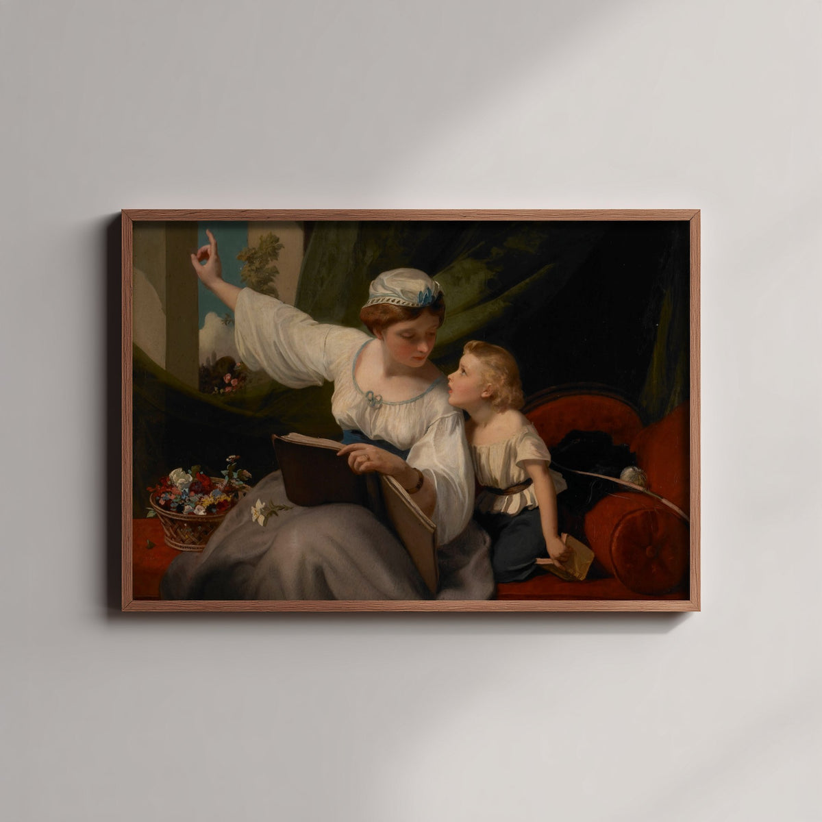 James Sant - The Fairy Tale (1845) - Classic Painting Art Print - Victorian Mother and Child Storytelling Poster - Storybook Nursery Scene