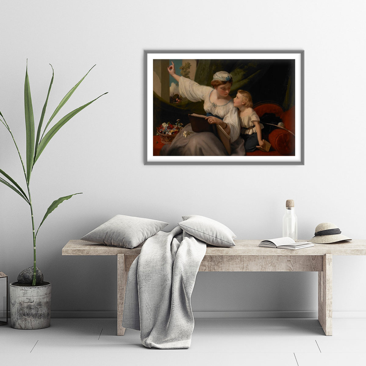 James Sant - The Fairy Tale (1845) - Classic Painting Art Print - Victorian Mother and Child Storytelling Poster - Storybook Nursery Scene