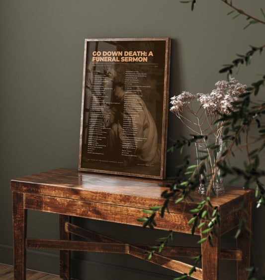 Go Down Death: A Funeral Sermon by James Weldon Johnson Art Print - Full Poem Poster over Classic Painting - Harlem Renaissance Poetry