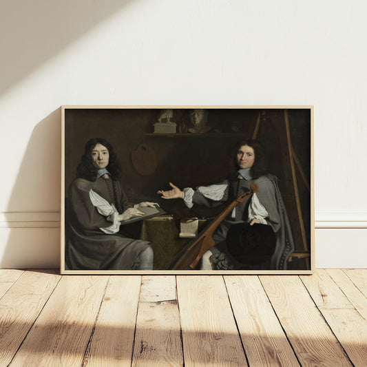 Jean-Baptiste de Champaigne and Nicolas de Plattemontagne - Double Portrait of Both Artists (1654) - Oil Painting Art Print - Studio Poster