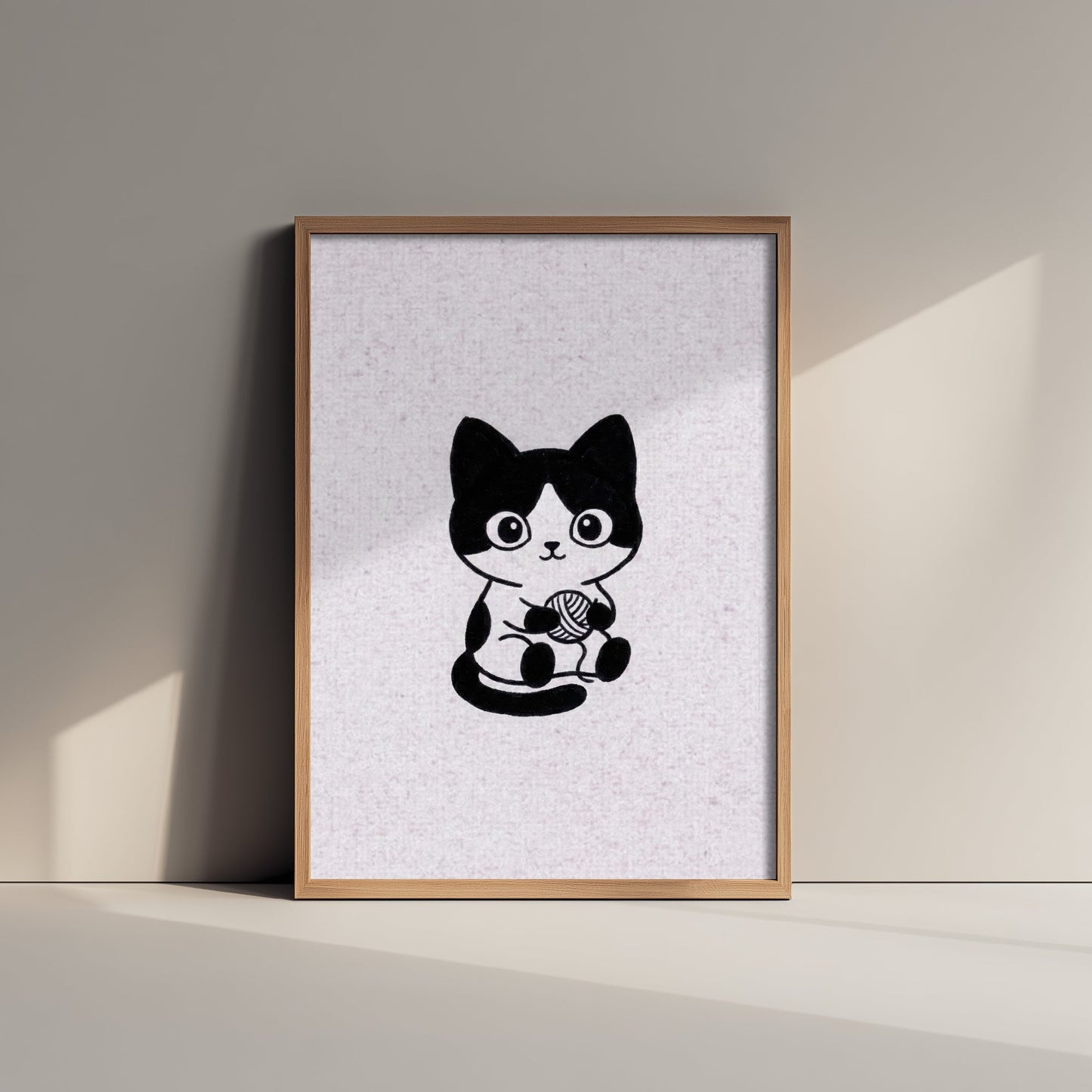 Cat Line Drawing Art Print - Minimalist Animal Poster - Cute Nursery Wall Art - Kids Room Decor 1/3