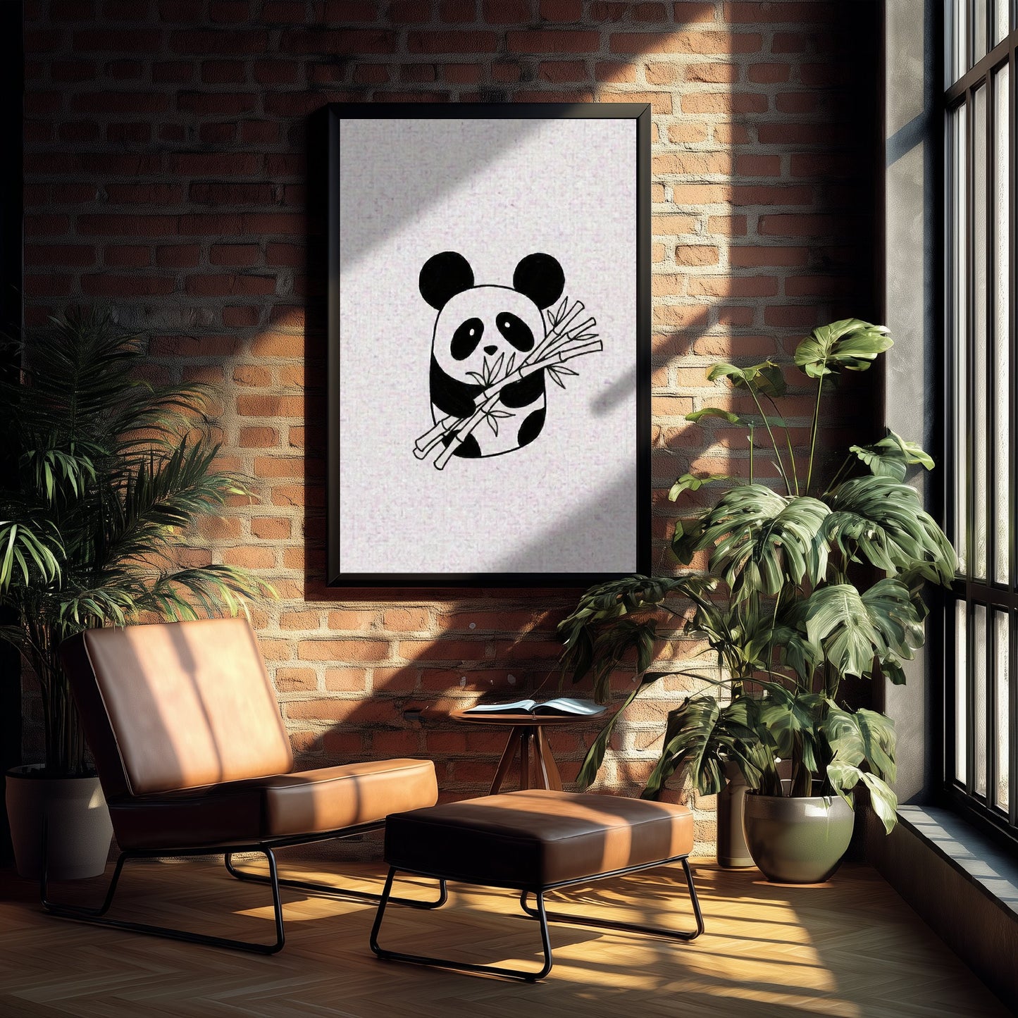 Panda Line Drawing Art Print - Minimalist Animal Poster - Cute Nursery Wall Art - Kids Room Decor 2/3