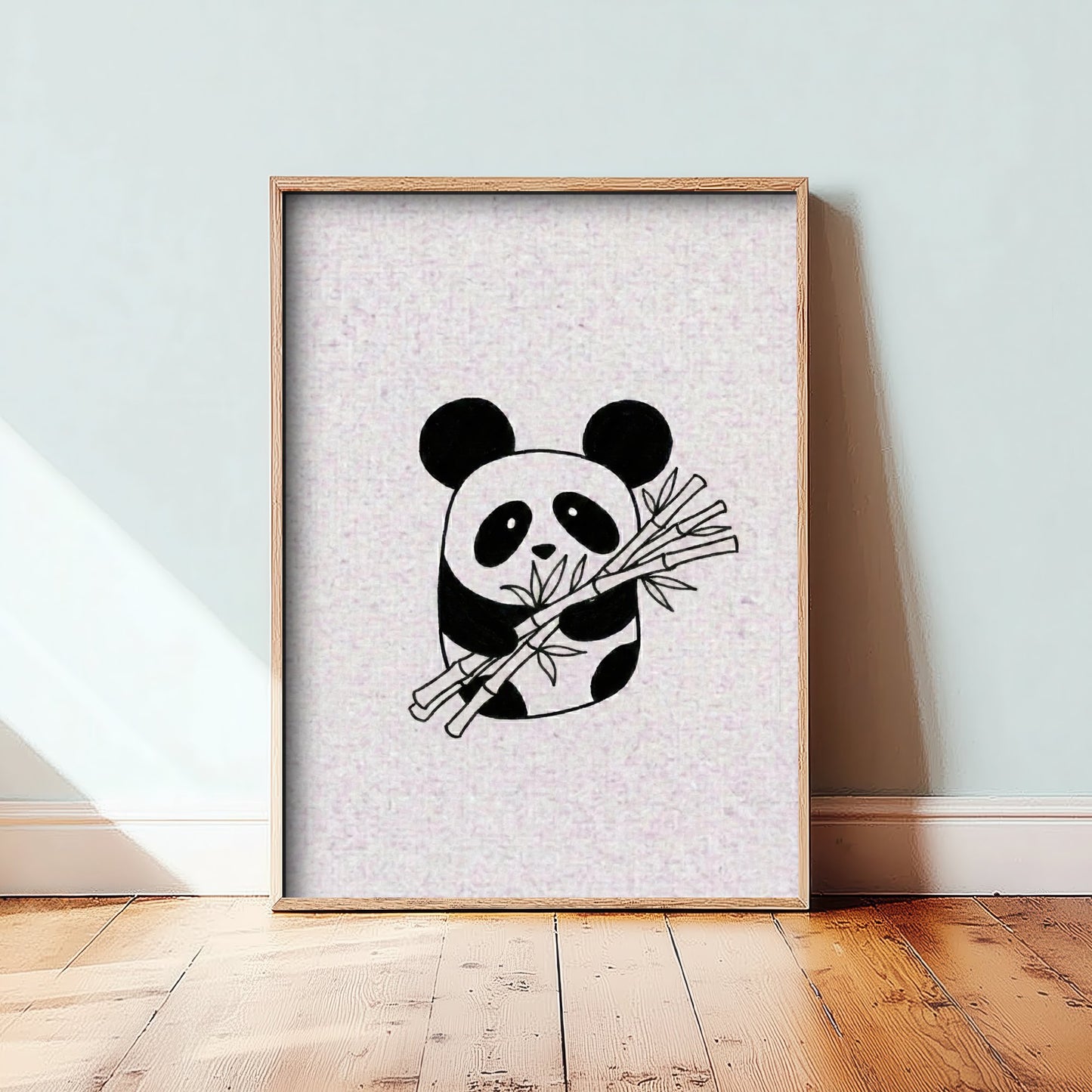 Panda Line Drawing Art Print - Minimalist Animal Poster - Cute Nursery Wall Art - Kids Room Decor 2/3