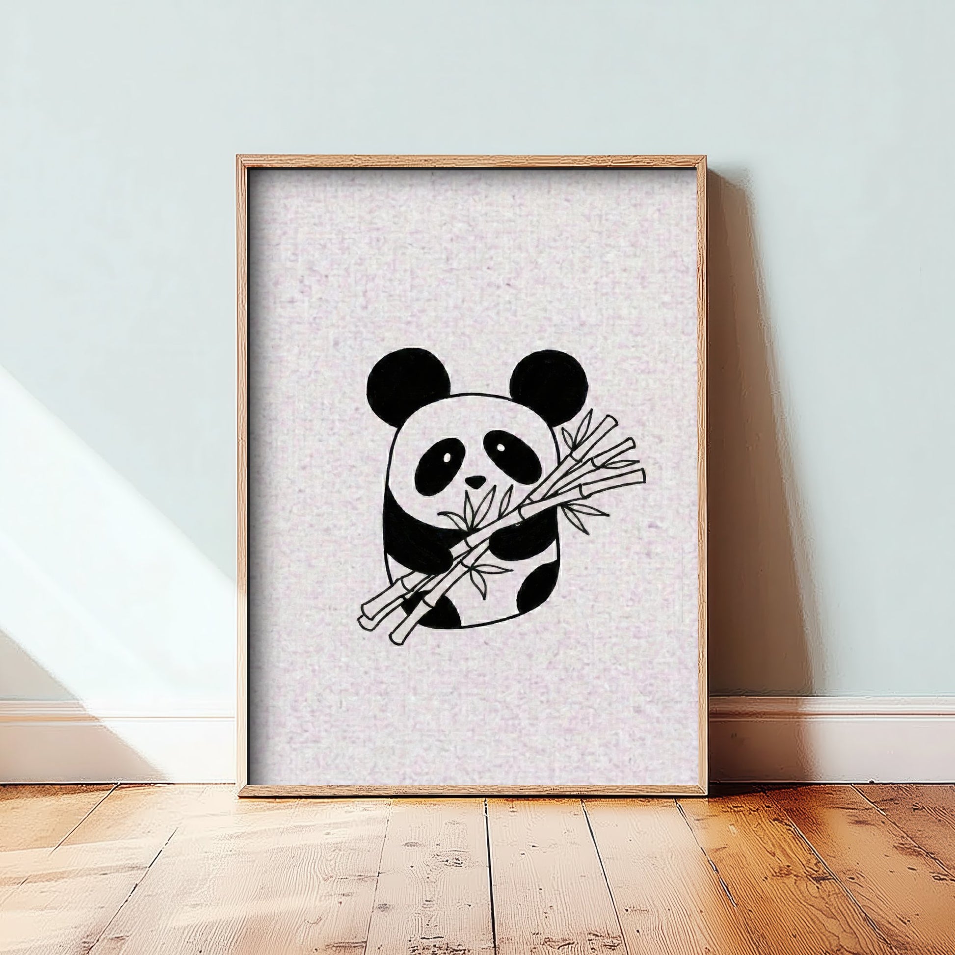 Panda Line Drawing Art Print - Minimalist Animal Poster - Cute Nursery Wall Art - Kids Room Decor 2/3