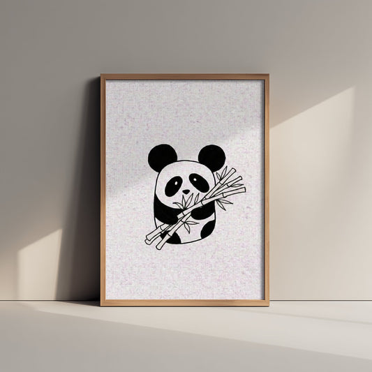 Panda Line Drawing Art Print - Minimalist Animal Poster - Cute Nursery Wall Art - Kids Room Decor 2/3