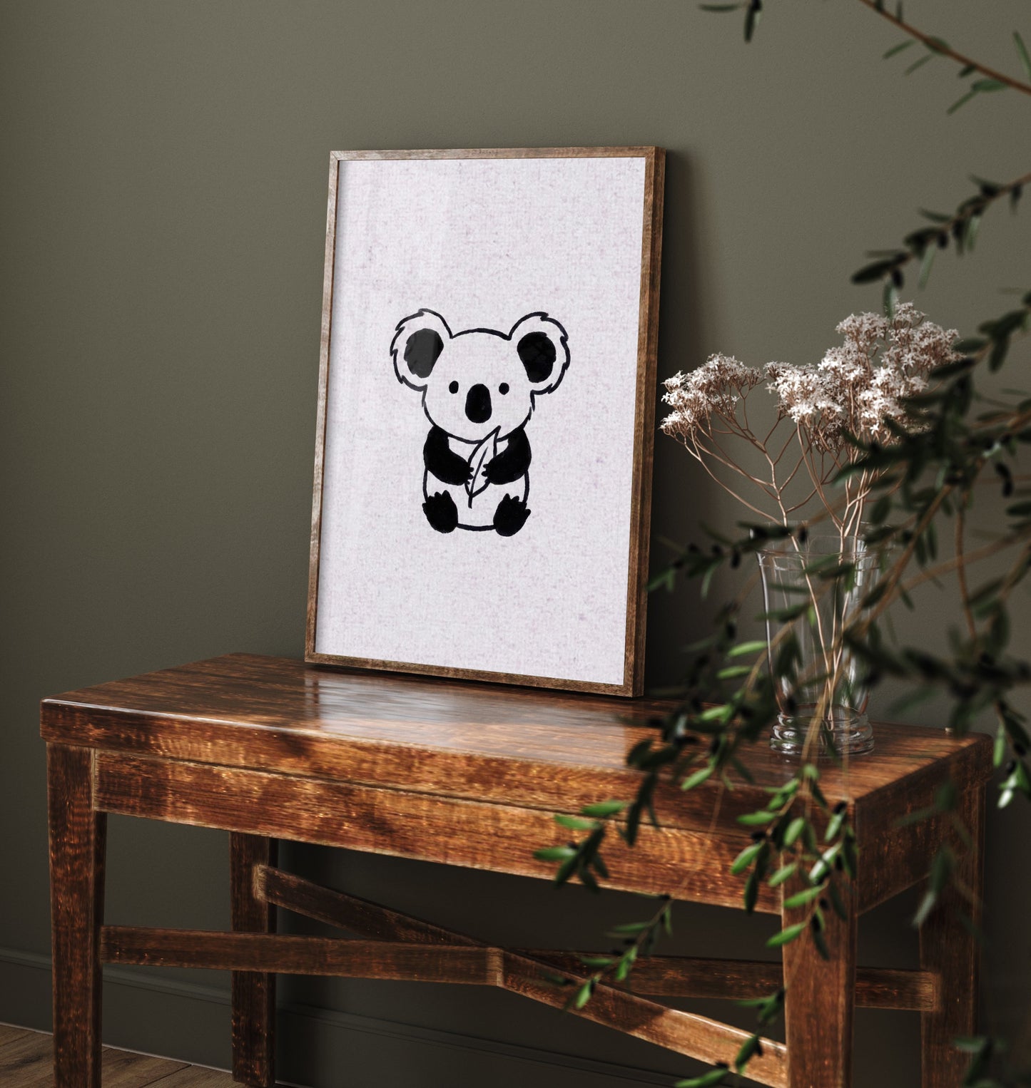 Koala Line Drawing Art Print - Minimalist Animal Poster - Cute Nursery Wall Art - Kids Room Decor 3/3