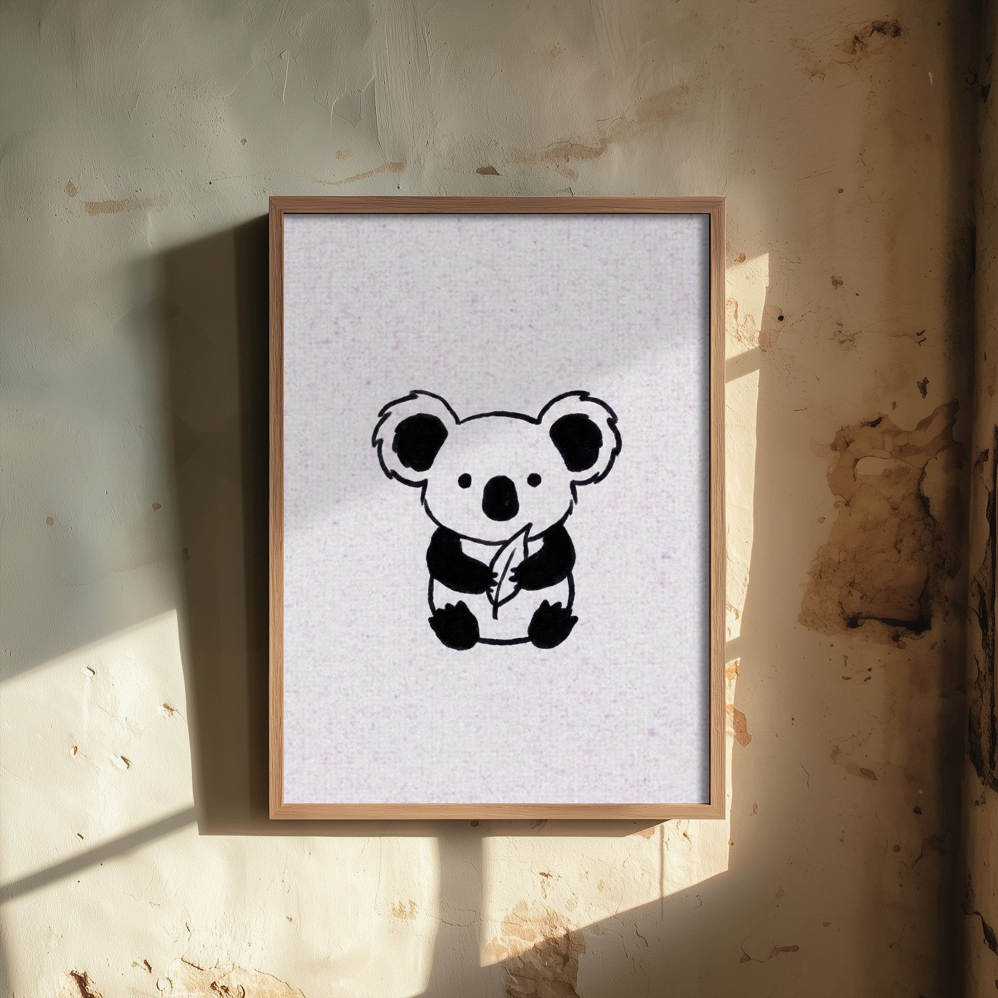 Koala Line Drawing Art Print - Minimalist Animal Poster - Cute Nursery Wall Art - Kids Room Decor 3/3