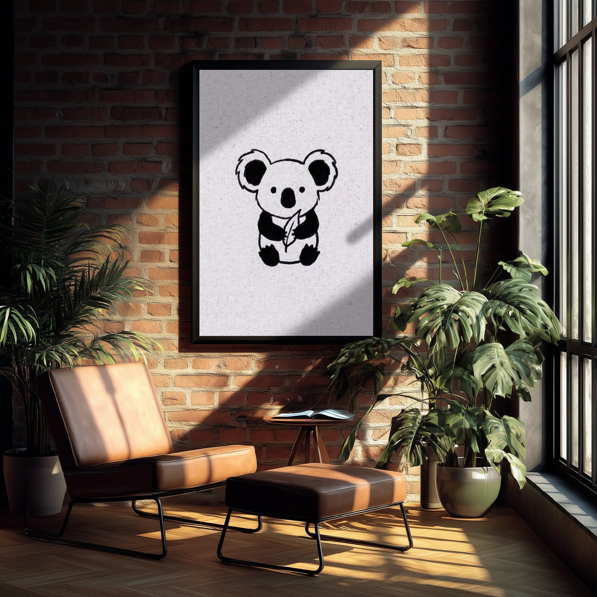 Koala Line Drawing Art Print - Minimalist Animal Poster - Cute Nursery Wall Art - Kids Room Decor 3/3