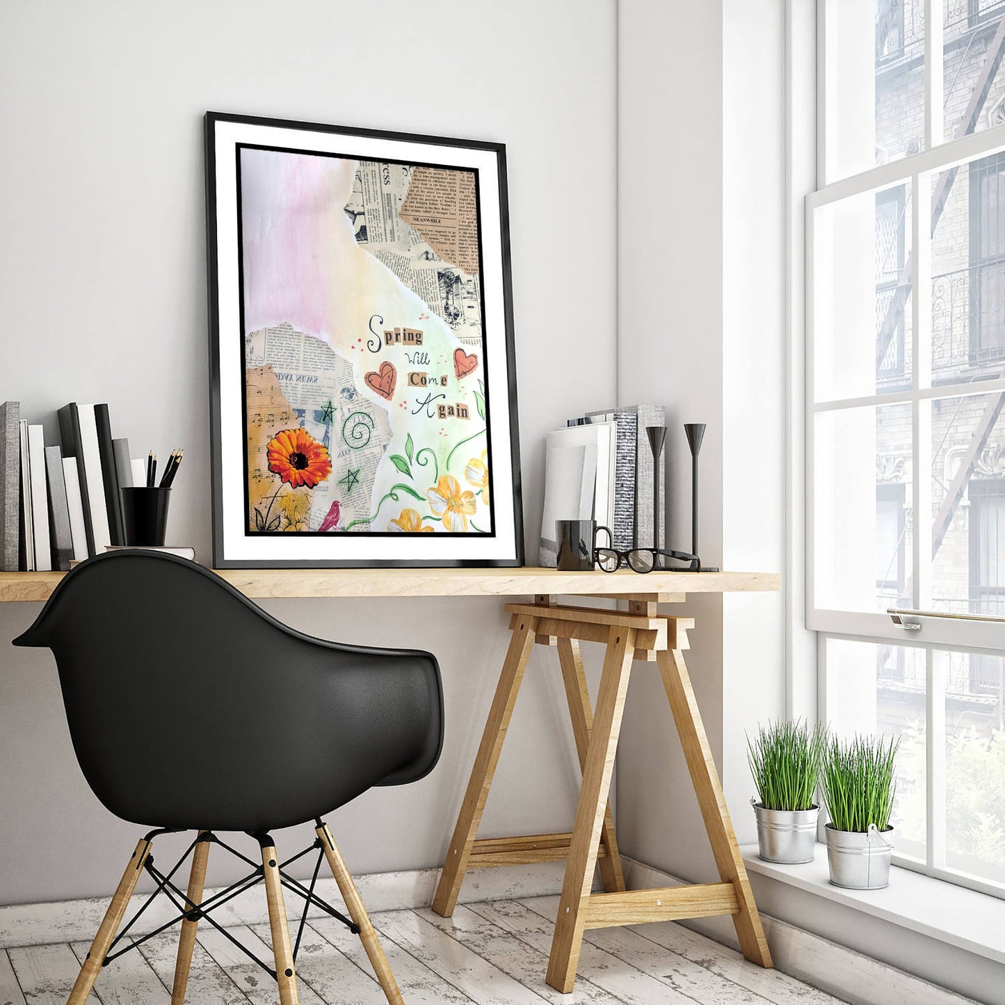 Spring Will Come Again Art Print - Floral Collage Poster - Jessica Redon Illustration Wall Art