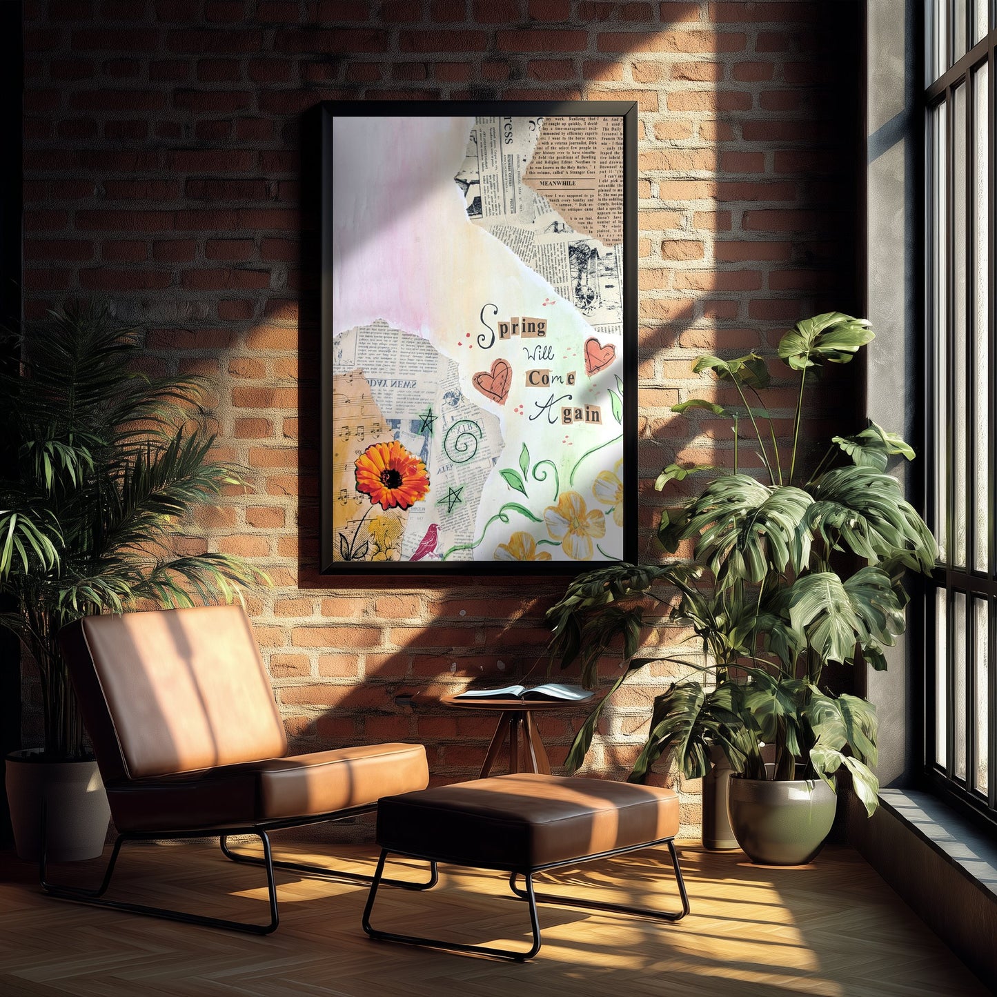 Spring Will Come Again Art Print - Floral Collage Poster - Jessica Redon Illustration Wall Art