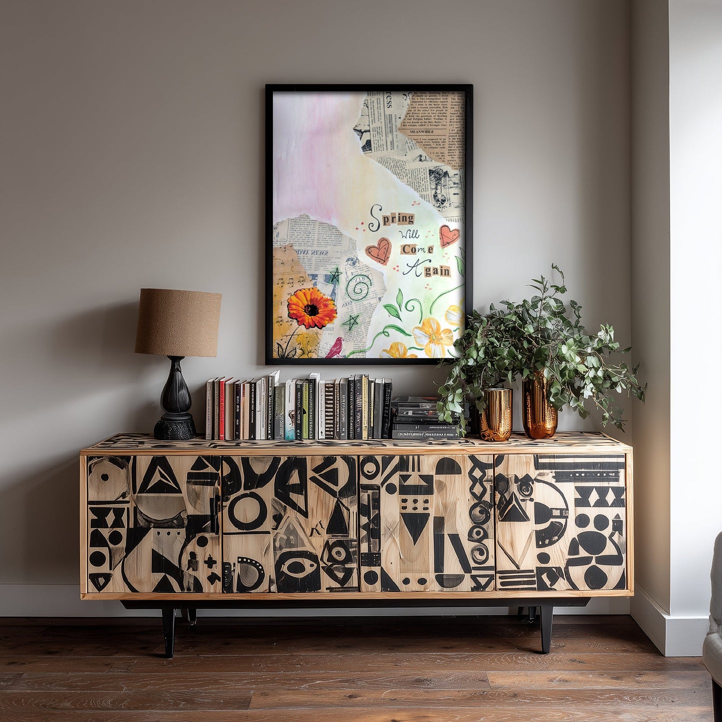Spring Will Come Again Art Print - Floral Collage Poster - Jessica Redon Illustration Wall Art
