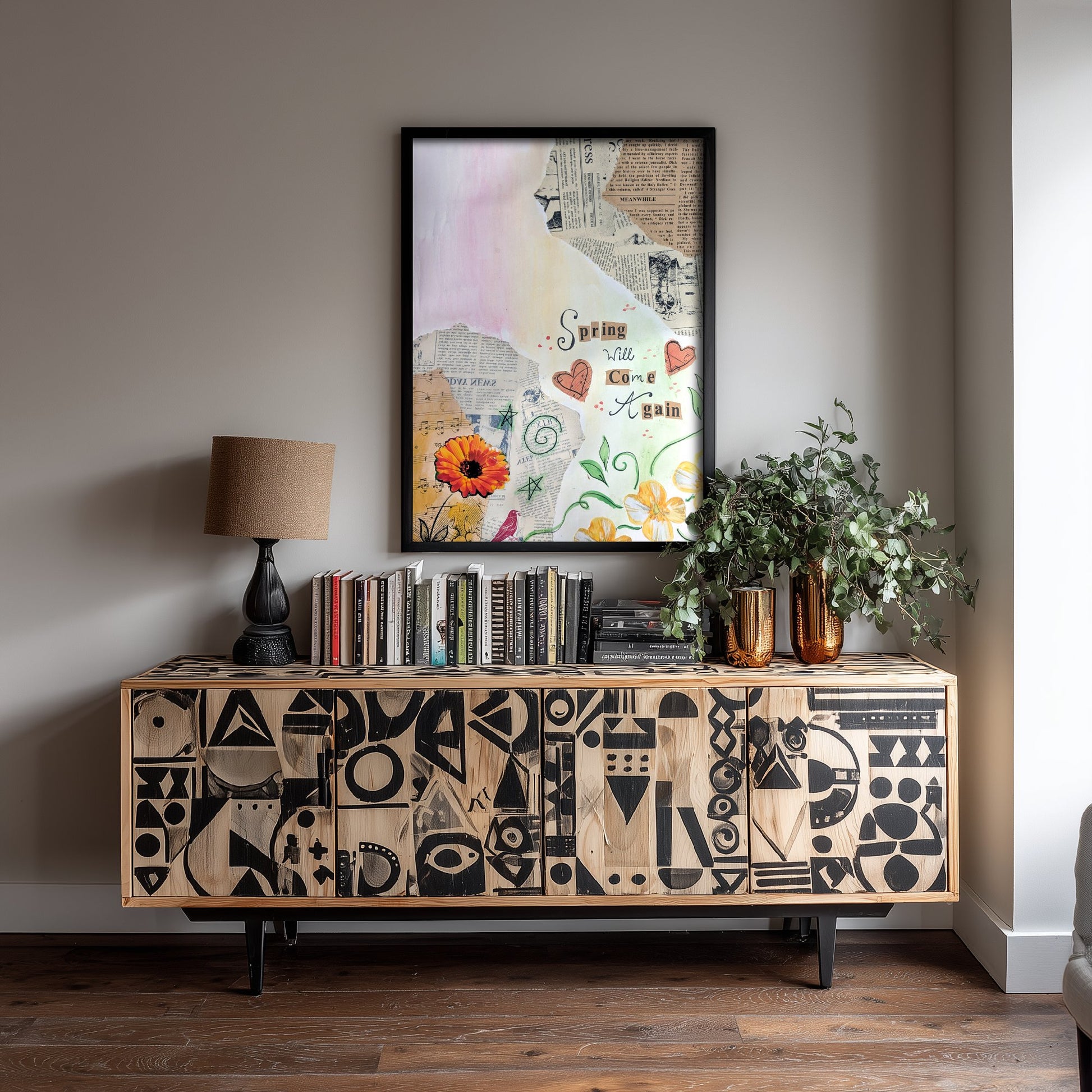 Spring Will Come Again Art Print - Floral Collage Poster - Jessica Redon Illustration Wall Art