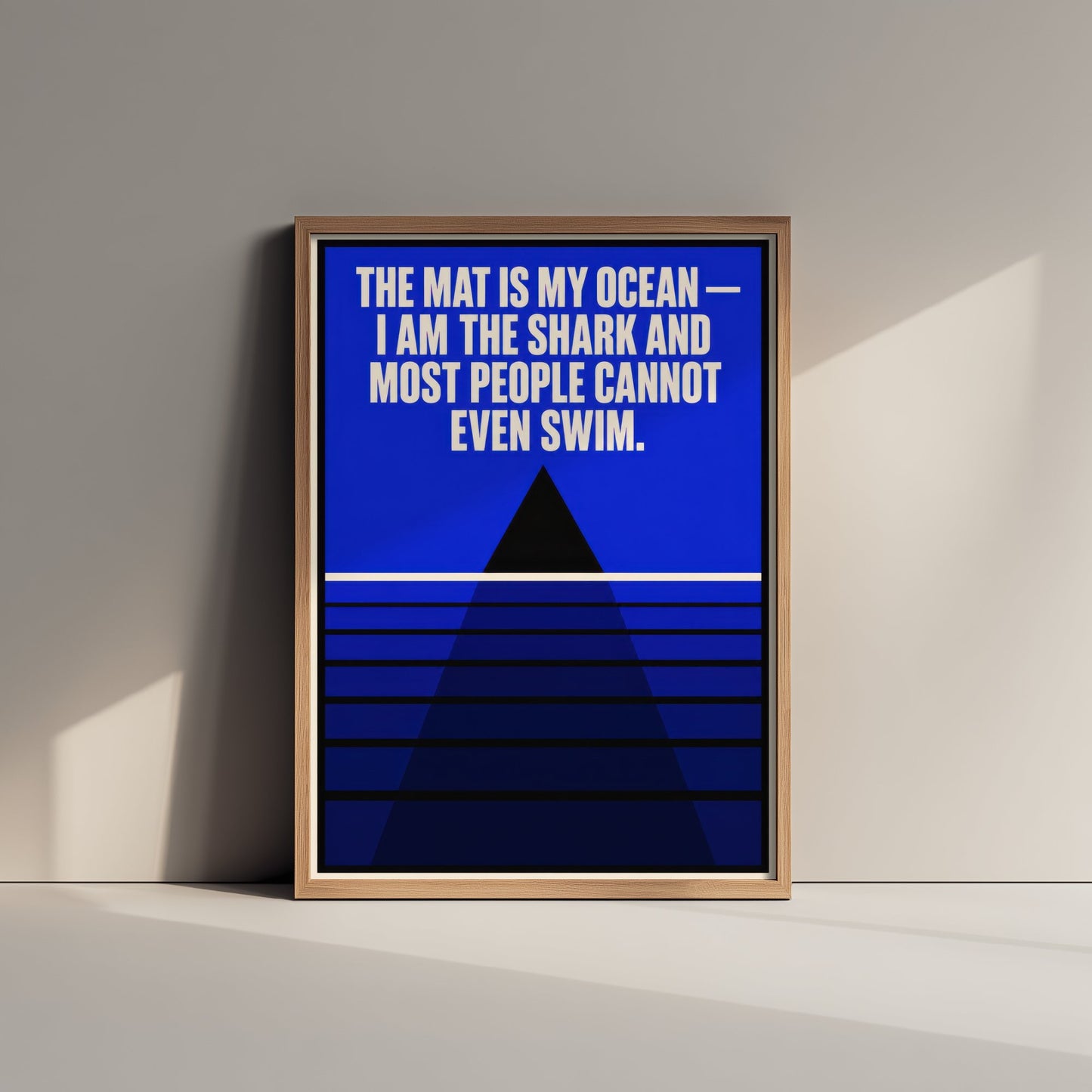 Jiu Jitsu Quote Art Print - The Mat Is My Ocean I Am the Shark - BJJ Poster Illustration V1 1/3