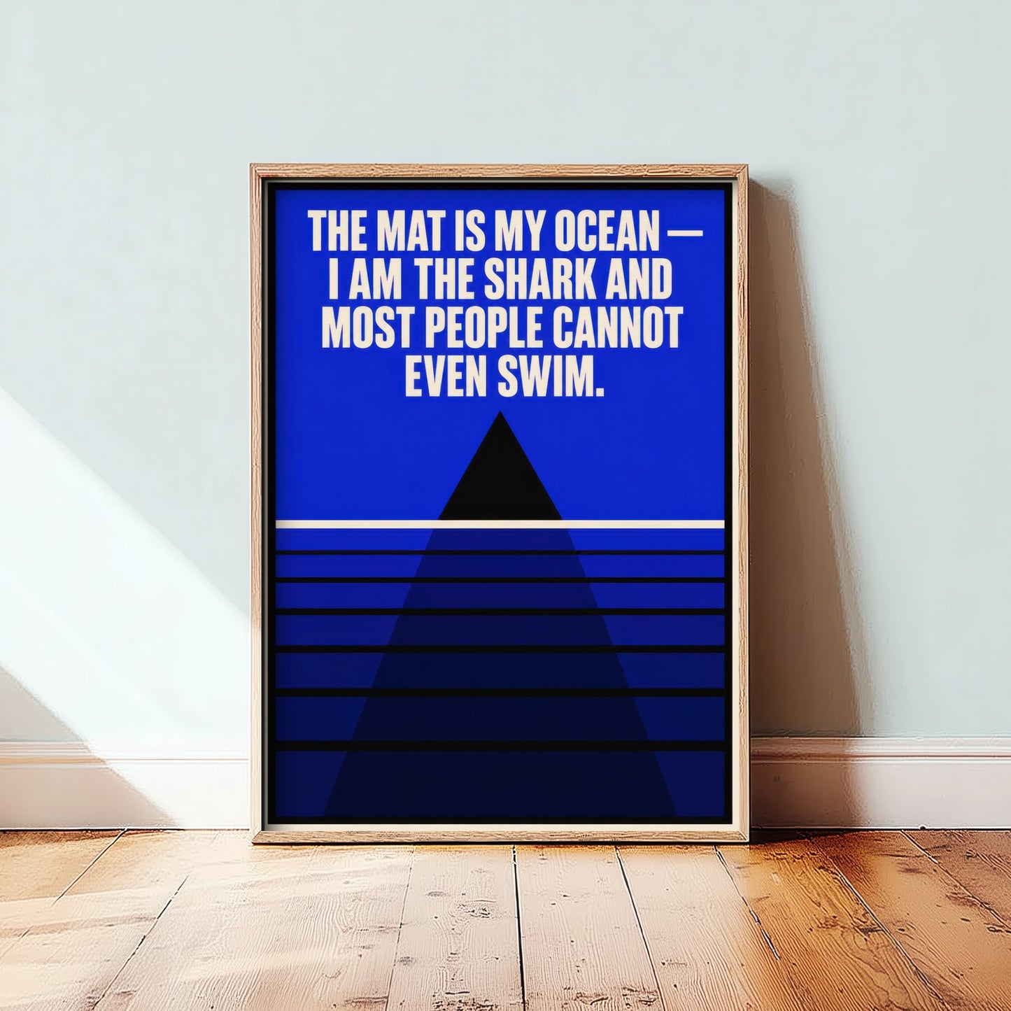 Jiu Jitsu Quote Art Print - The Mat Is My Ocean I Am the Shark - BJJ Poster Illustration V1 1/3
