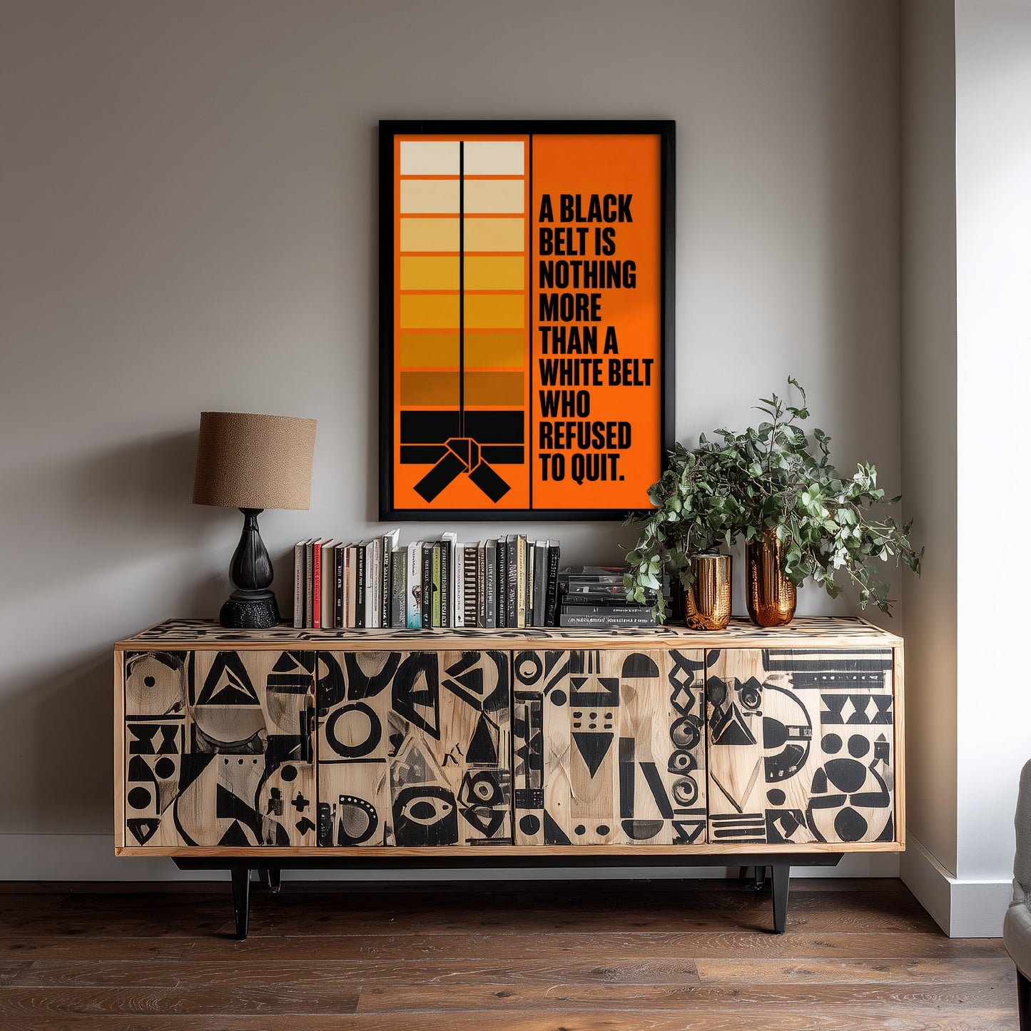 Jiu Jitsu Quote Art Print - A Black Belt Is a White Belt Who Refused to Quit - BJJ Poster Illustration V1 2/3