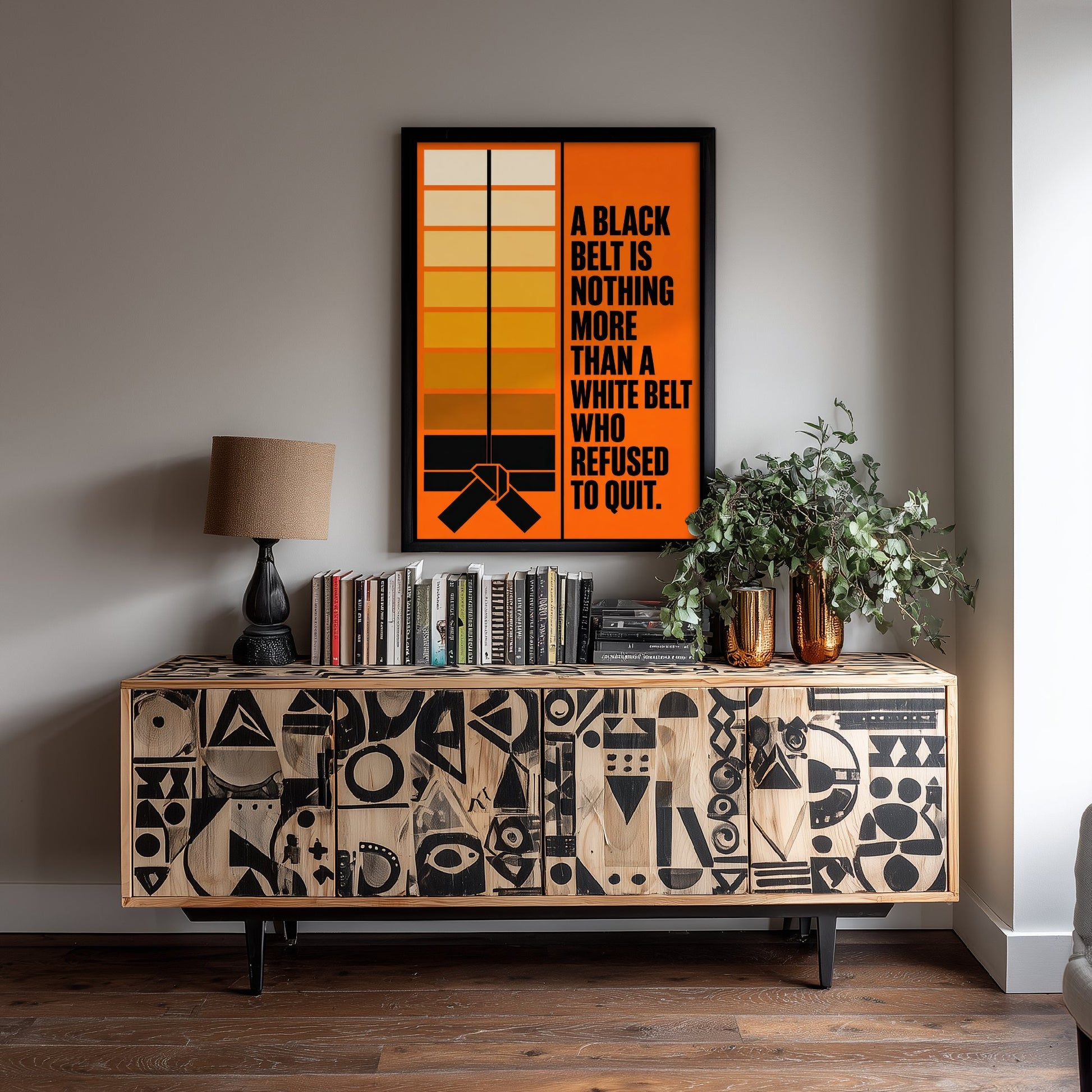 Jiu Jitsu Quote Art Print - A Black Belt Is a White Belt Who Refused to Quit - BJJ Poster Illustration V1 2/3