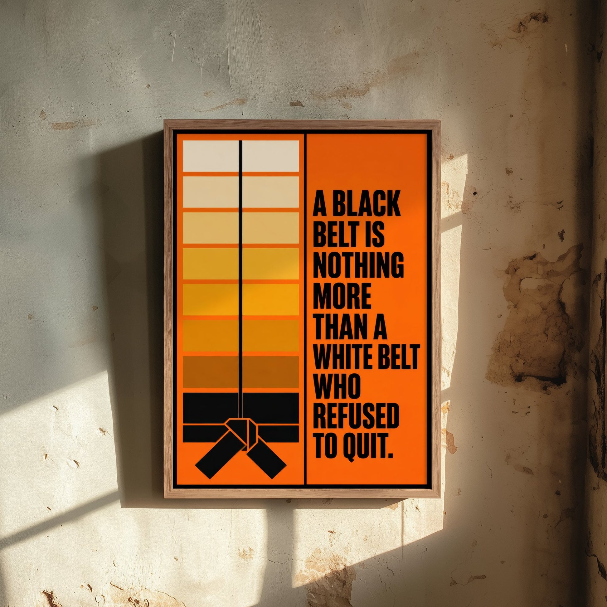 Jiu Jitsu Quote Art Print - A Black Belt Is a White Belt Who Refused to Quit - BJJ Poster Illustration V1 2/3