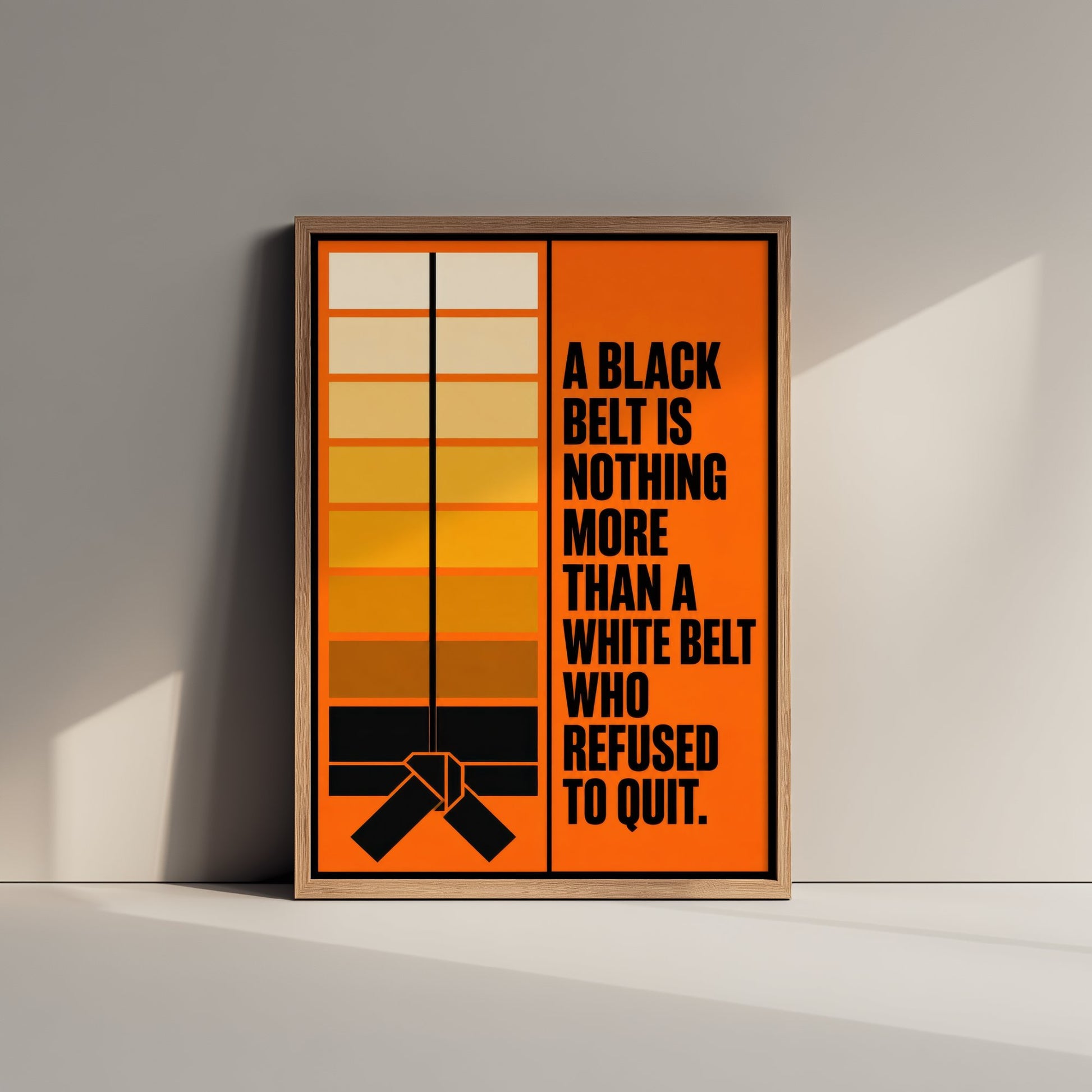 Jiu Jitsu Quote Art Print - A Black Belt Is a White Belt Who Refused to Quit - BJJ Poster Illustration V1 2/3